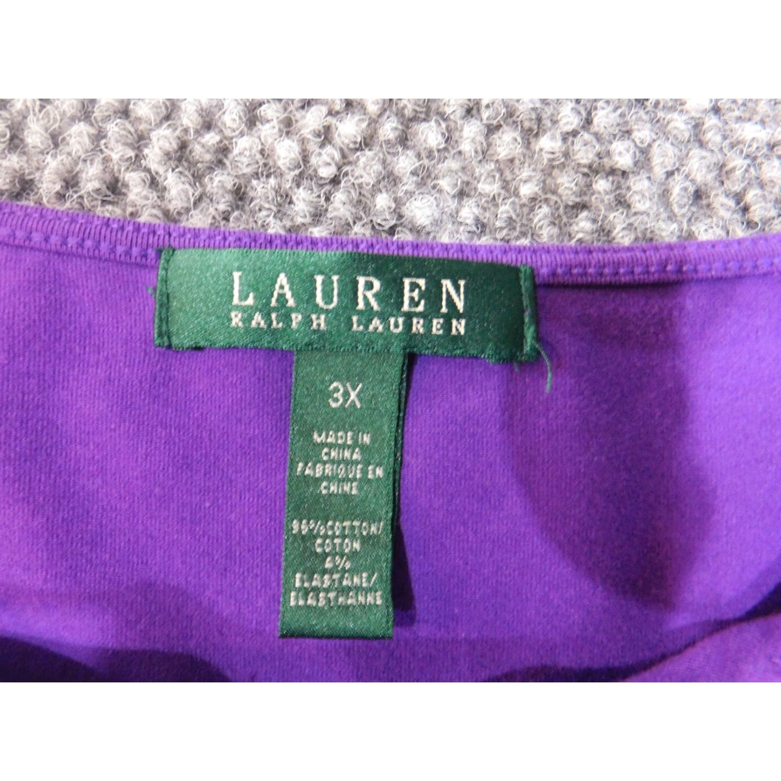 Ralph Lauren Lauren Ralph Lauren 3X Purple Cotton Knit Blouse Women Plus Size Long Sleeve Pullover Casual Stretch Size XXL / US 16-18 / IT 52-54 - 6 Thumbnail