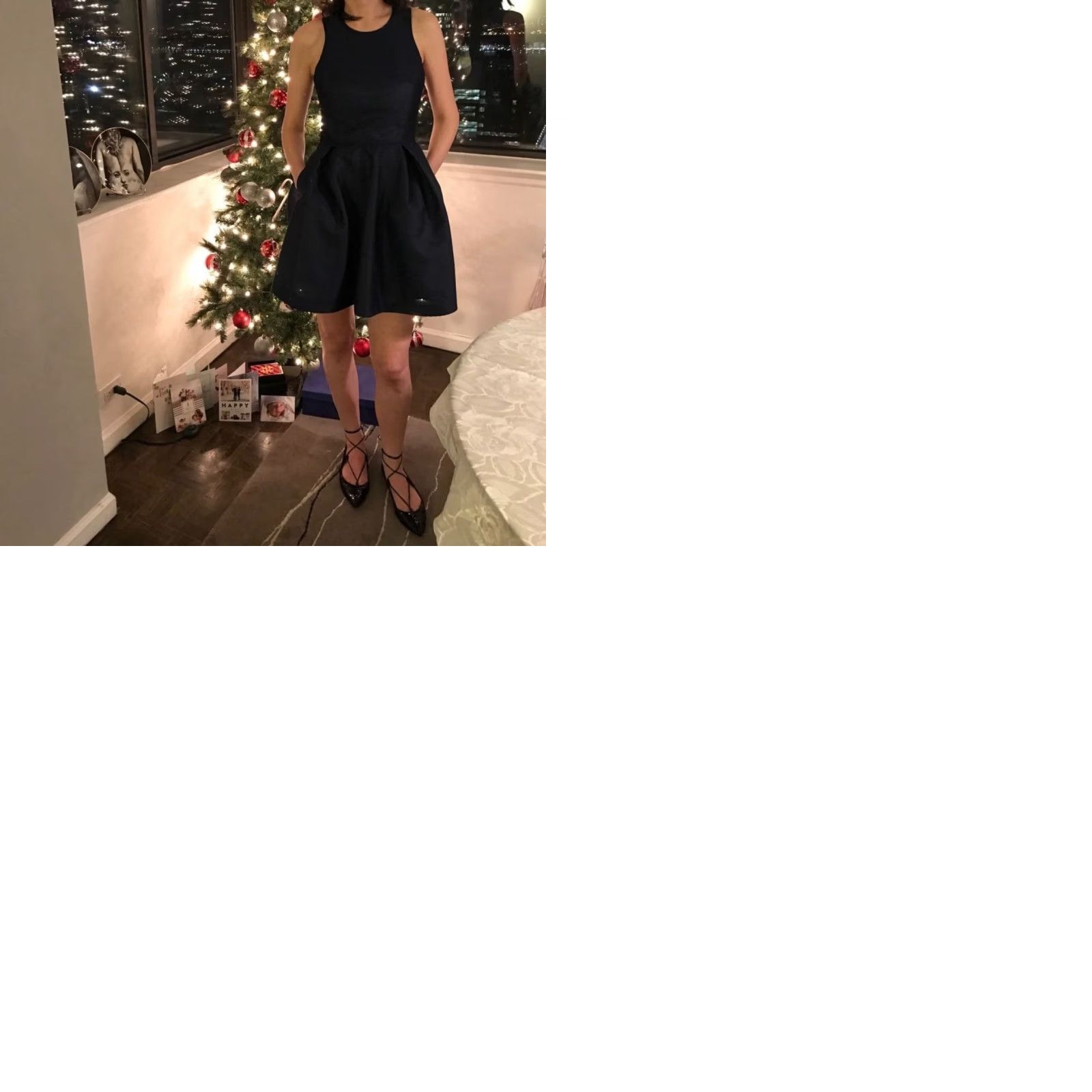 Maje Maje Dress Navy Blue Mini Sleeveless Pockets L Sz L Ribbed Fit & Flare Size L / US 10 / IT 46 - 9 Thumbnail