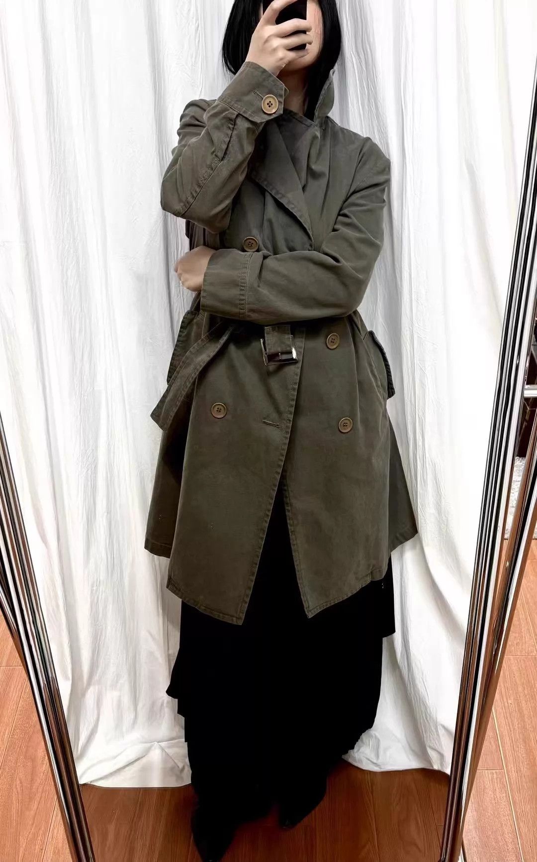 Yohji Yamamoto Yohji Yamamoto Pickle Green Trench w/ Detachable Belt Size M / US 6-8 / IT 42-44 - 1 Thumbnail