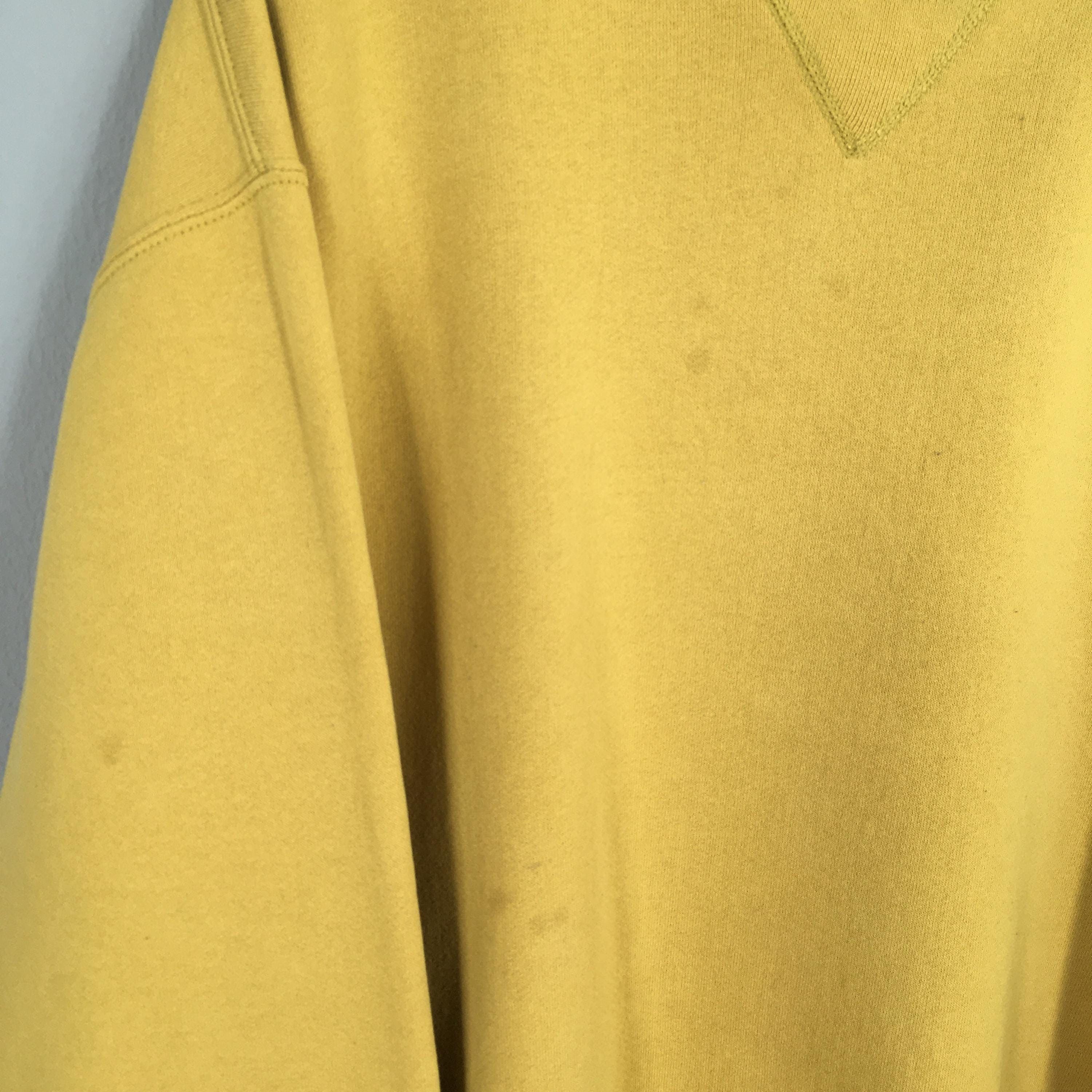 Russell Athletic Vintage 90s Russell Athletic Plain Yellow Sweatshirt Large Size US L / EU 52-54 / 3 - 3 Thumbnail