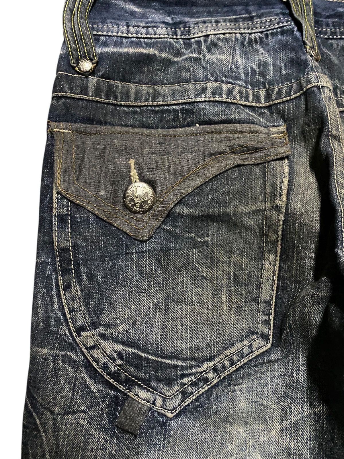 Japanese Brand Vtg Skull Blow By Blue Mud Wash Thunder Avant Garde Jeans Size US 32 / EU 48 - 9 Thumbnail