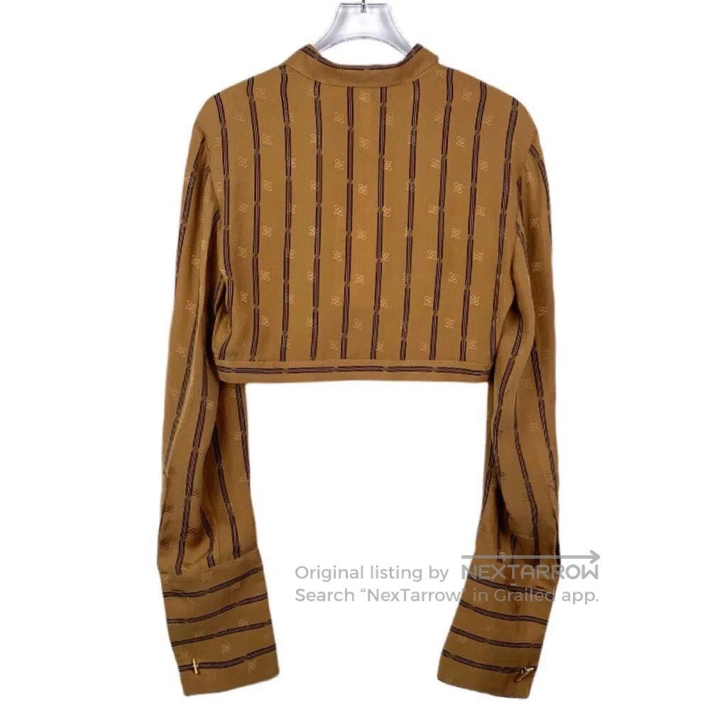 Fendi fendi brown striped silk long sleeve shirt. Size US M / EU 48-50 / 2 - 2 Thumbnail