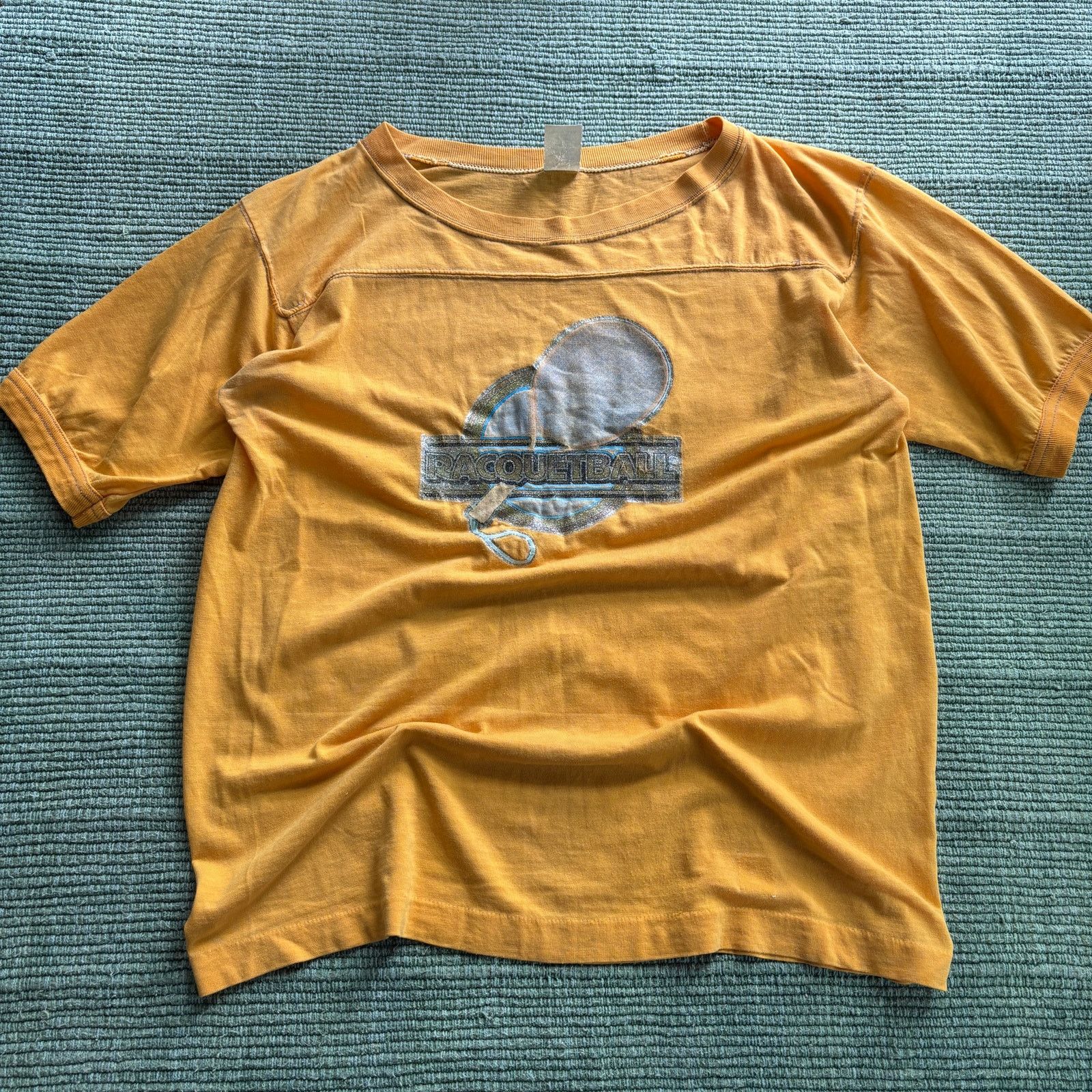 Vintage Vintage 1970s Yellow Racquetball Tee Shirt Sz M/L Size US M / EU 48-50 / 2 - 1 Thumbnail