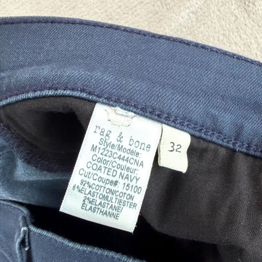 Rag & Bone rag & bone Jeans Slim Straight Denim Coated Navy Men 32x35 Button Fly USA Size US 32 / EU 48 - 3 Thumbnail