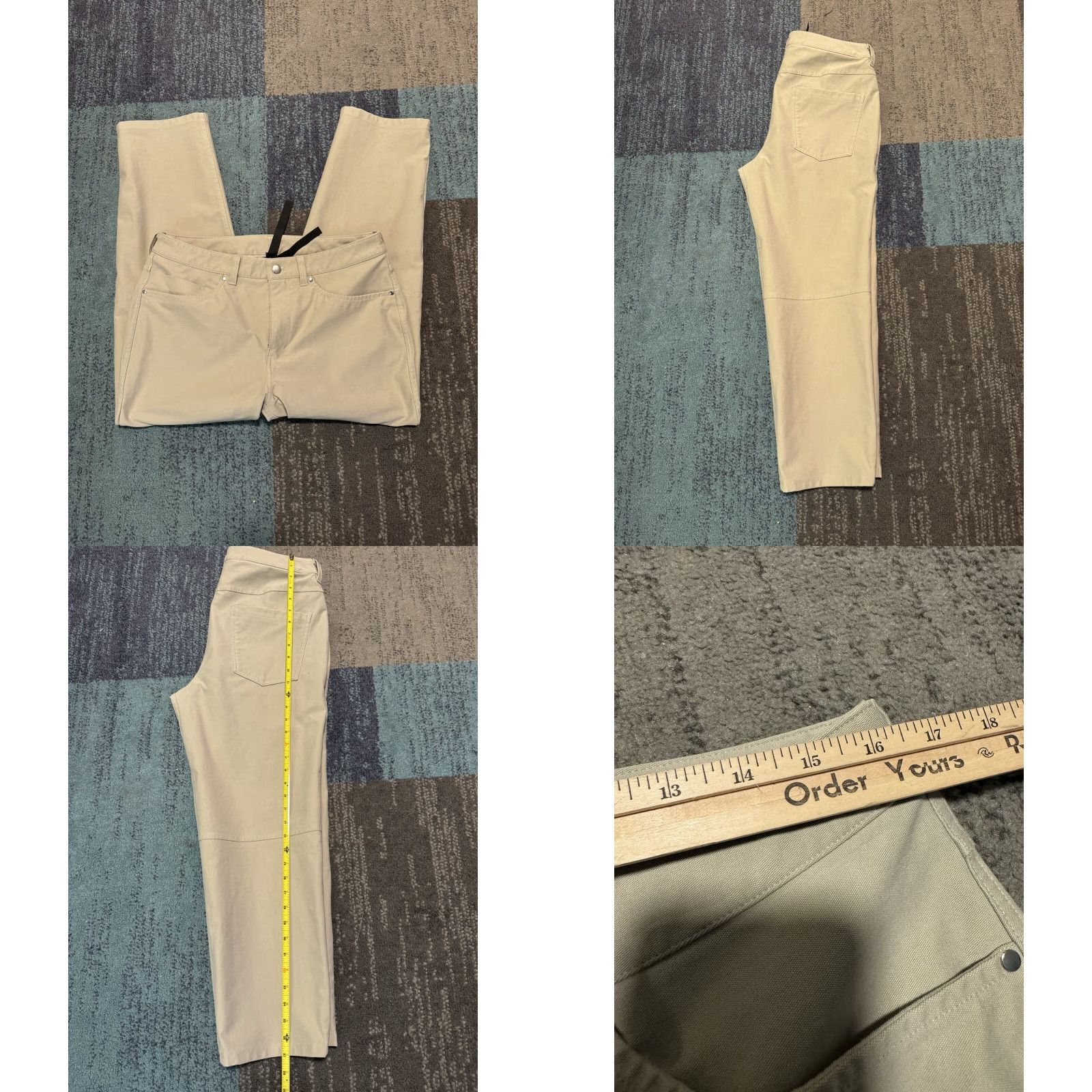 Lululemon Lululemon ABC Relaxed-Fit Pant Men 33 Beige Casual Stretch Khakis Pace Breaker Walking Size US 33 - 8 Thumbnail