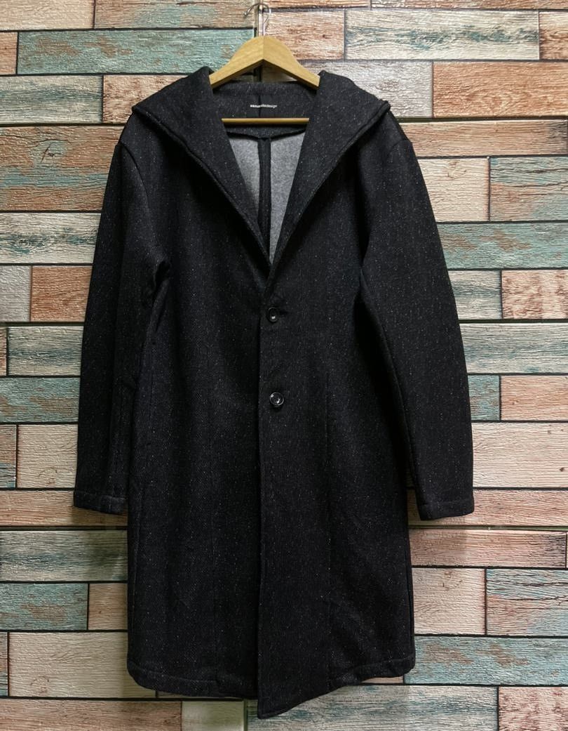 semanticdesign Semantic Design Hooded Long Coat Charcoal Speckle Size US M / EU 48-50 / 2 - 1 Thumbnail