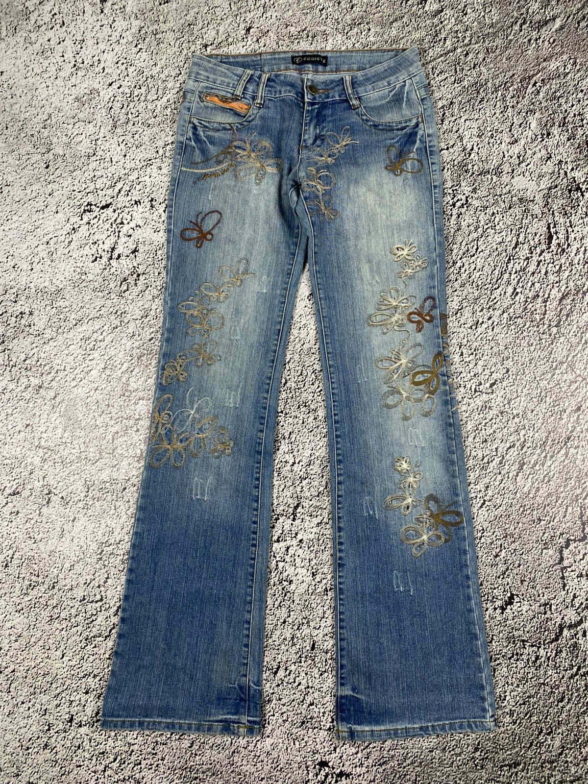 Vintage Vintage Y2K 00s flared faded lowrise jeans streetwear style Size 27" / US 4 / IT 40 - 1 Thumbnail