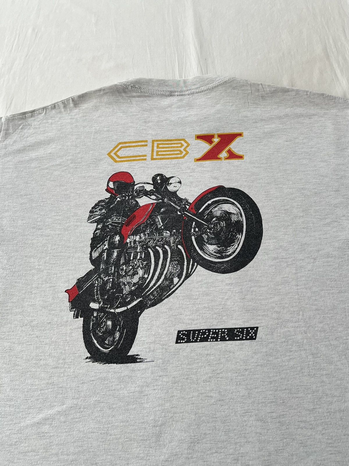 Vintage Vintage 90s Honda CBX 1000 Super Six Moto Gray T-shirt Size US XL / EU 56 / 4 - 12 Thumbnail