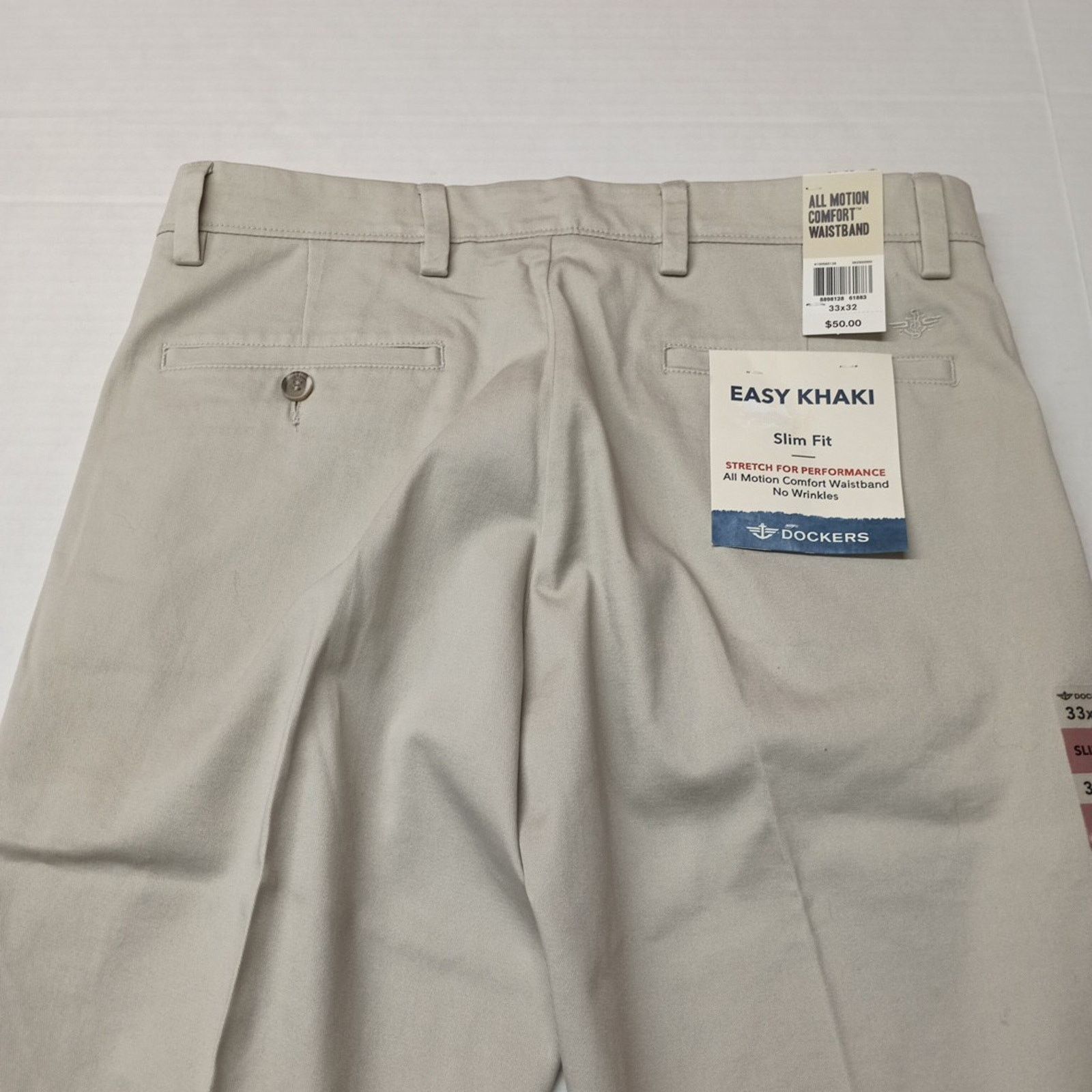 Dockers Dockers Easy Khakis Pants Men's 33x32 Beige Comfort Slim Fit Size US 33 - 9 Thumbnail