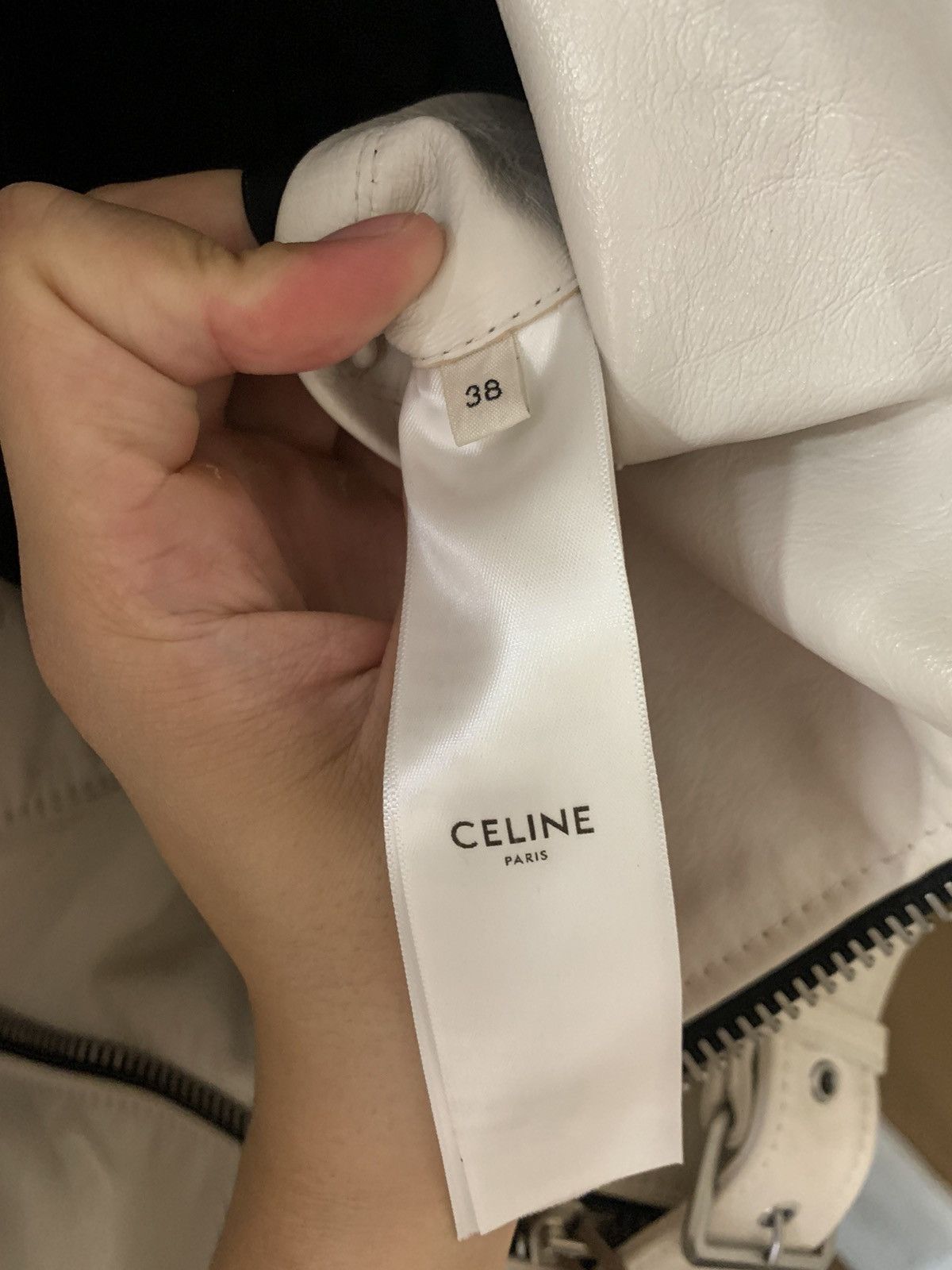 Celine Celine 2019SS Calfskin White biker jacket Size US S / EU 44-46 / 1 - 4 Thumbnail