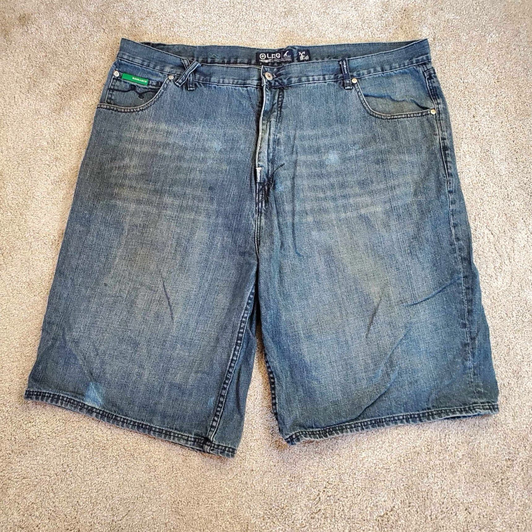 Denime LRG Mens Denim Jean Shorts Distressed 44 Blue Size US 44 / EU 60 - 5 Thumbnail