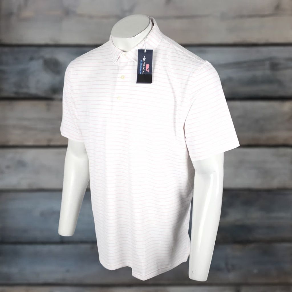 Vineyard Vines VINTAGE Vineyard Vines Men's Palmero OTG Polo Short Sleeve Shirt XL White Flamingo Size US XL / EU 56 / 4 - 1 Thumbnail