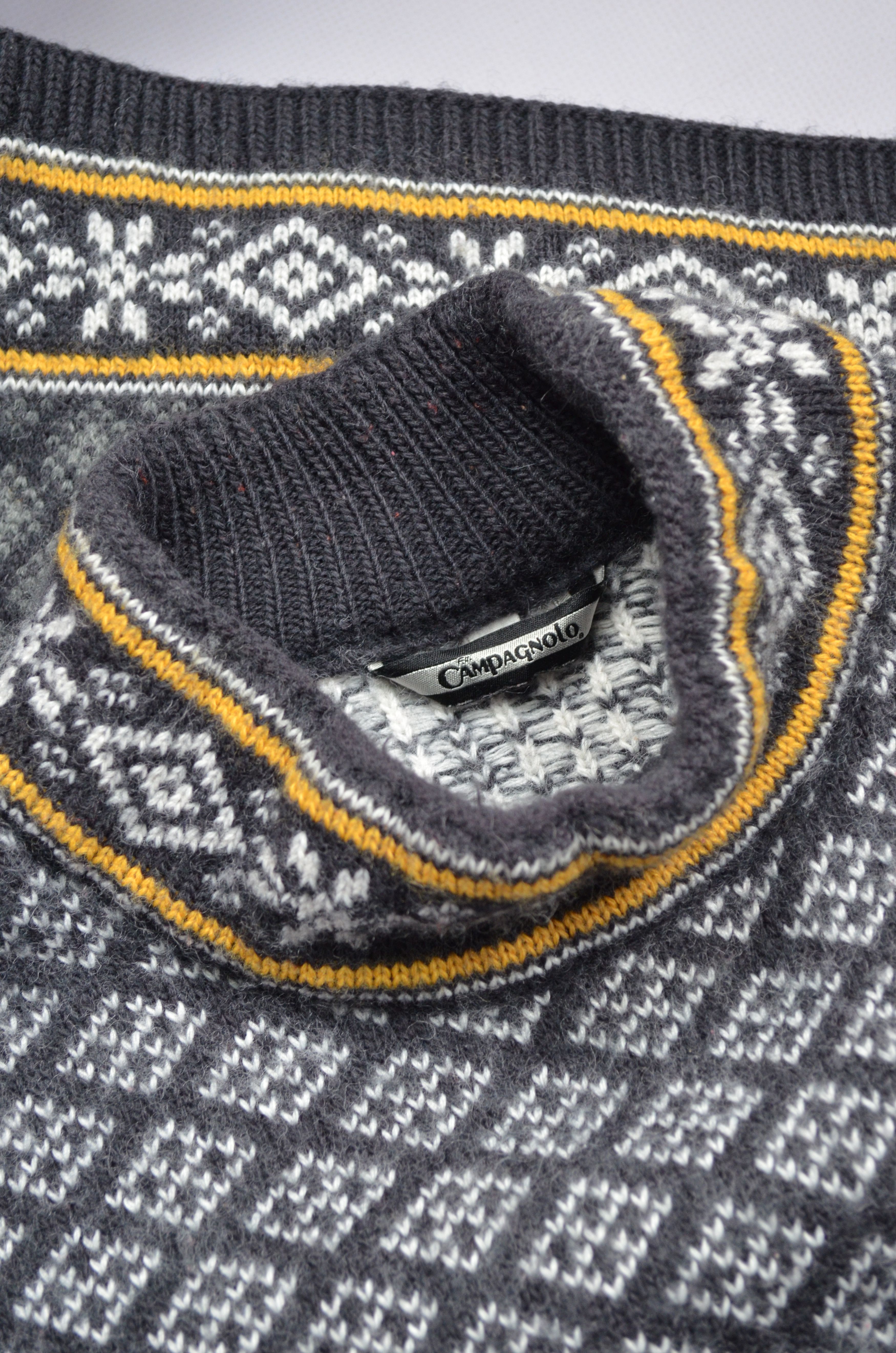 Designer Campagnolo Insulated Ski Sweater Fair Isle Wool Blend Size US XL / EU 56 / 4 - 5 Thumbnail