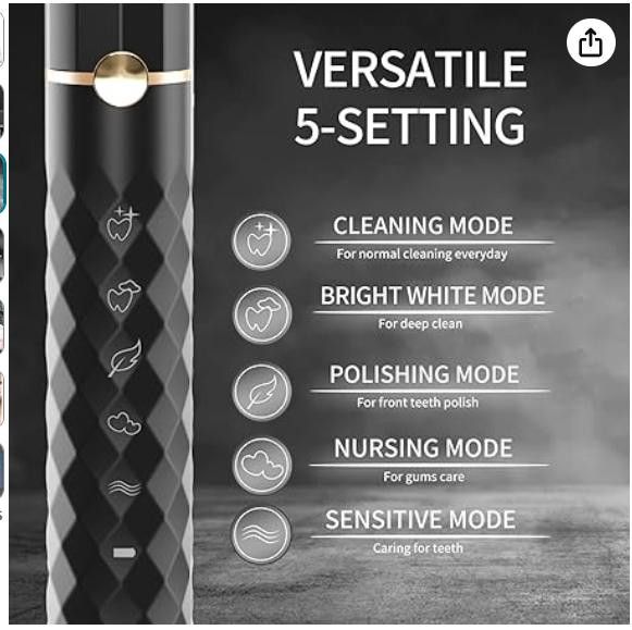 NBDN Nobrandedon Electric Toothbrush Set, 10 Heads, Travel case, 2-MinTimer Size ONE SIZE - 3 Thumbnail