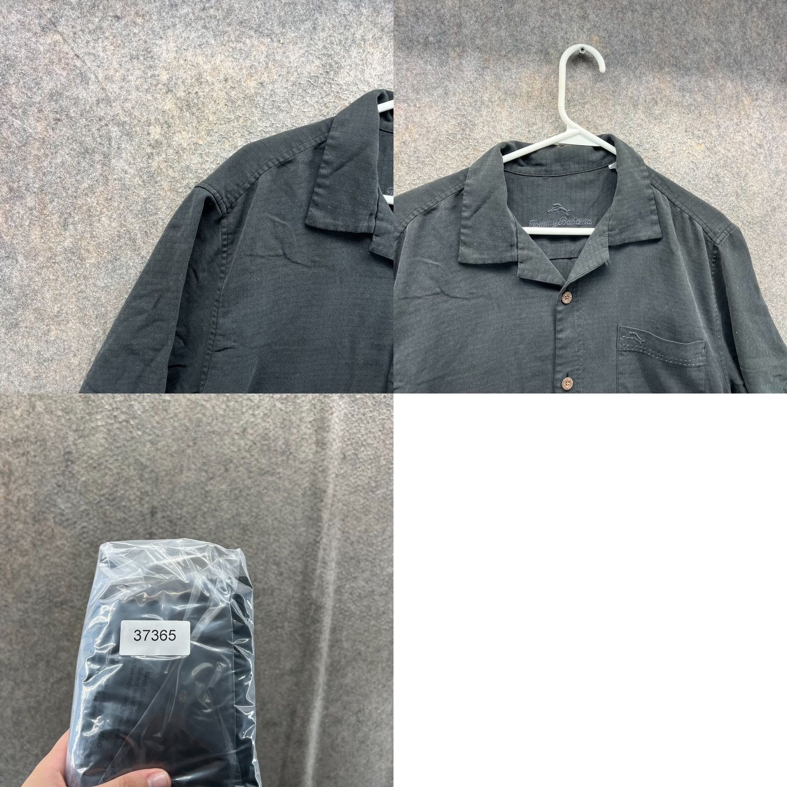 Tommy Bahama Tommy Bahama Shirt Mens M Black Button-Down Windowpane Silk Blank Camp Shirt Size US M / EU 48-50 / 2 - 8 Thumbnail