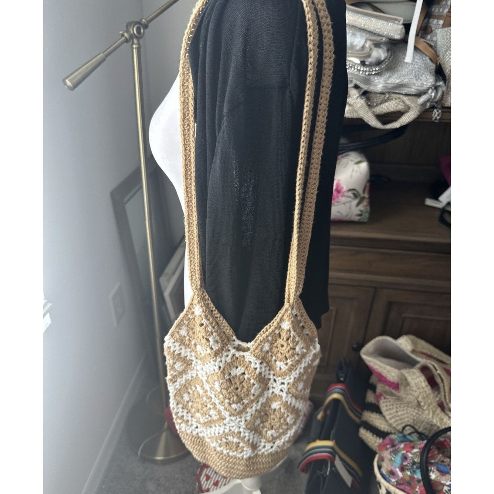 Other Urban Originals Mini Sunflower Crochet Tote bag - Sand $79 Size ONE SIZE - 1 Thumbnail