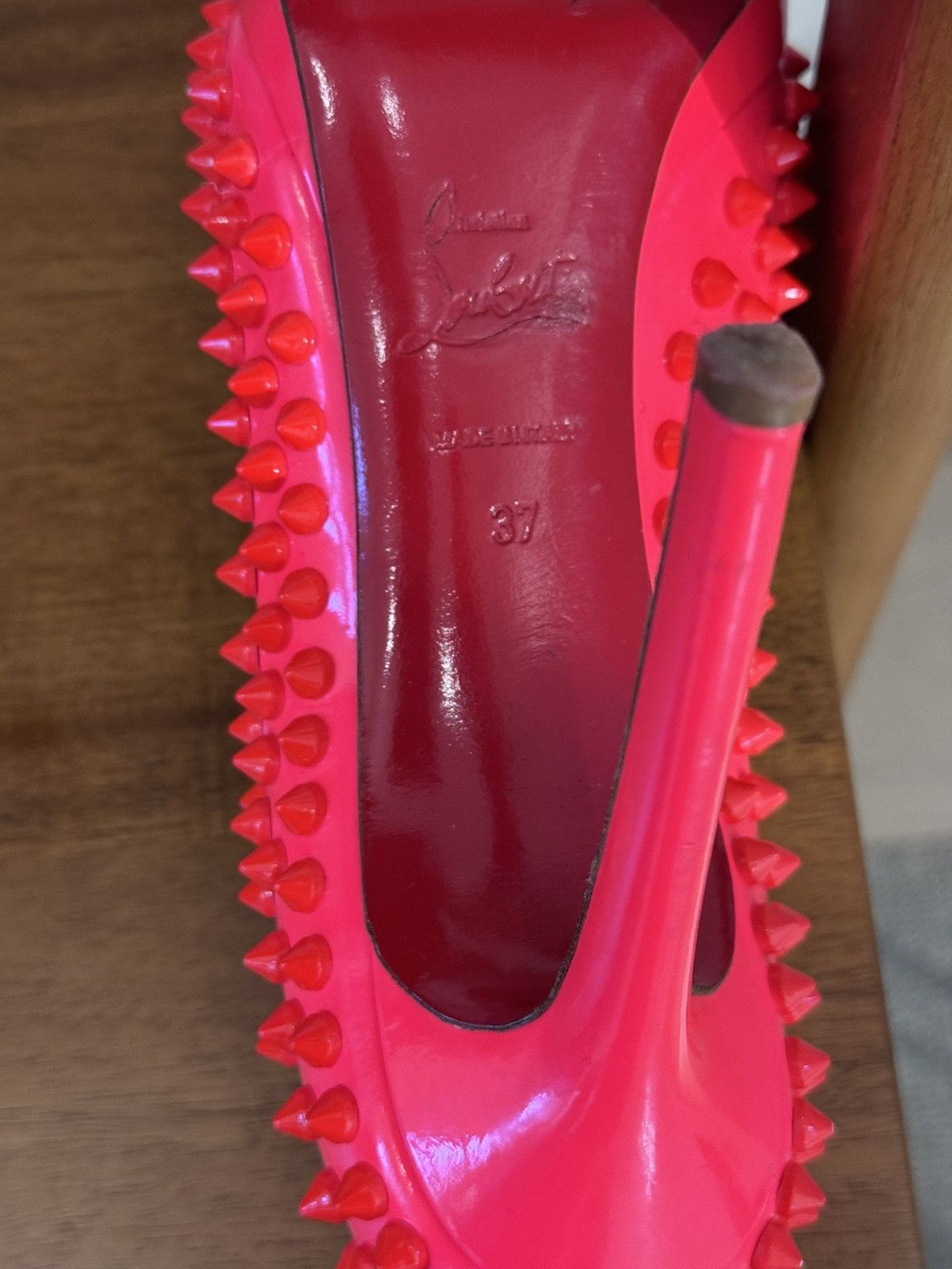 Christian Louboutin Christian Louboutin Coral Fifi Spiked Pumps Size US 7 / IT 37 - 6 Thumbnail