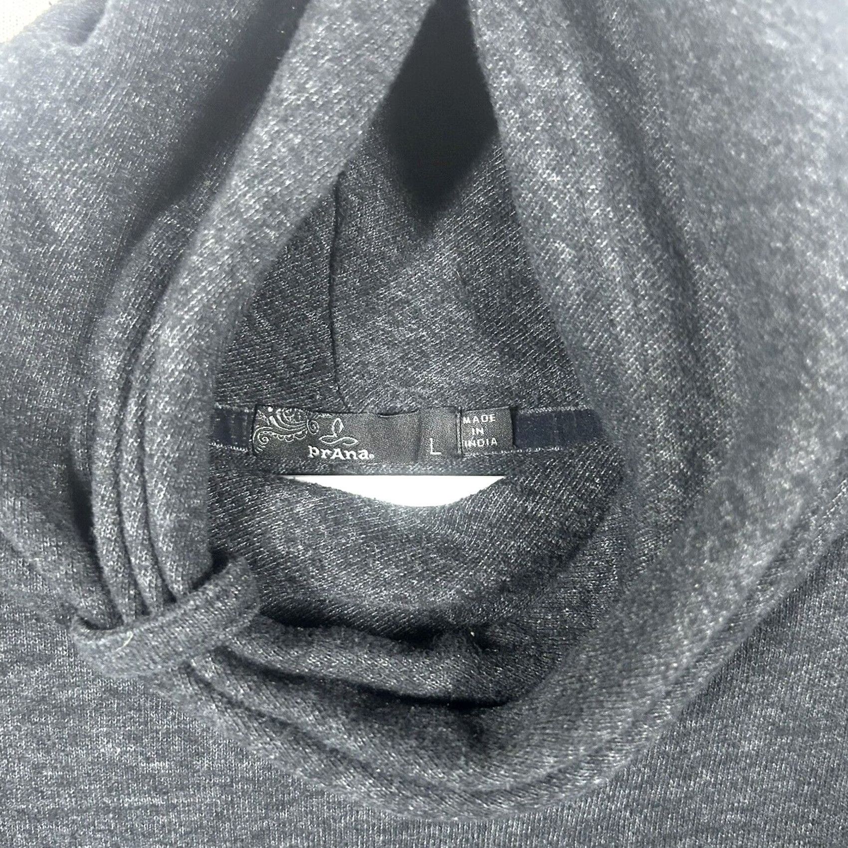Prana prAna Sweater Women's Large Charcoal Gray Cowl Neck Knit Lightweight Size L / US 10 / IT 46 - 2 Thumbnail