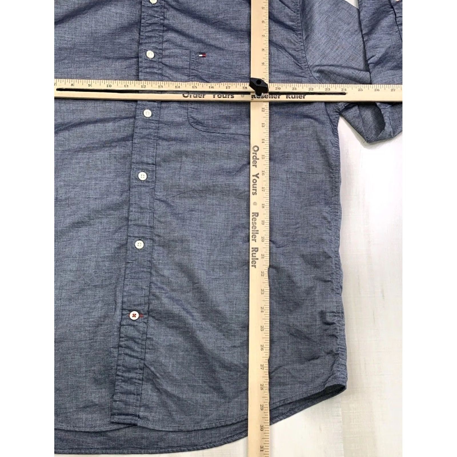 Tommy Hilfiger Tommy Hilfiger High-Sheen Stretch Woven Button-Down Oxford Men’s Shirt Large Gray Size US L / EU 52-54 / 3 - 5 Thumbnail