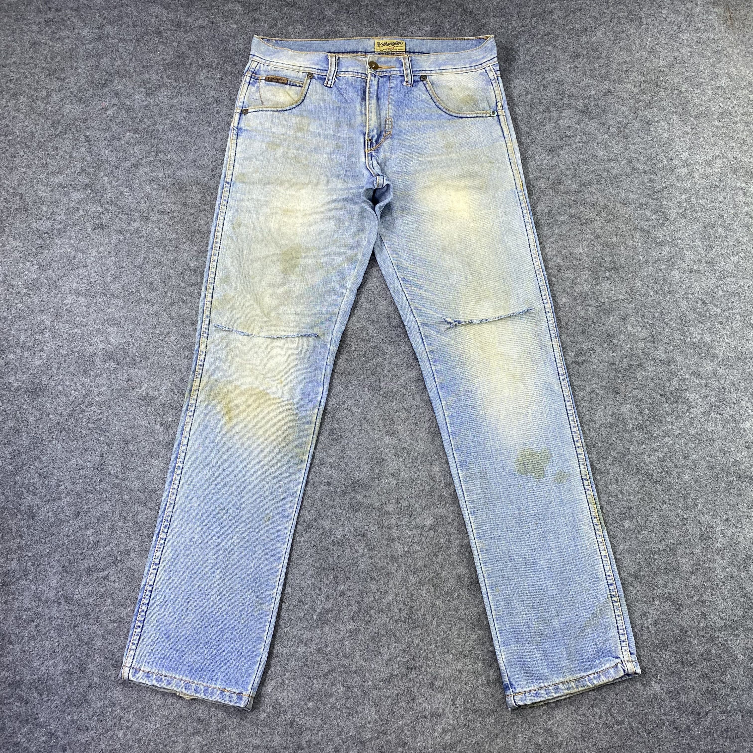 Jean × Vintage × Wrangler Vintage Wrangler Distressed Blue Wash Jean-J1189 Size US 32 / EU 48 - 2 Thumbnail