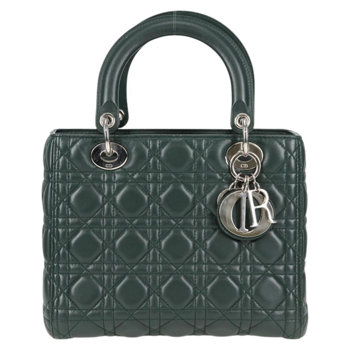 Dior Christian Dior Vintage Lady Dior Bag Cannage Quilt Lambskin Size ONE SIZE - 1 Thumbnail