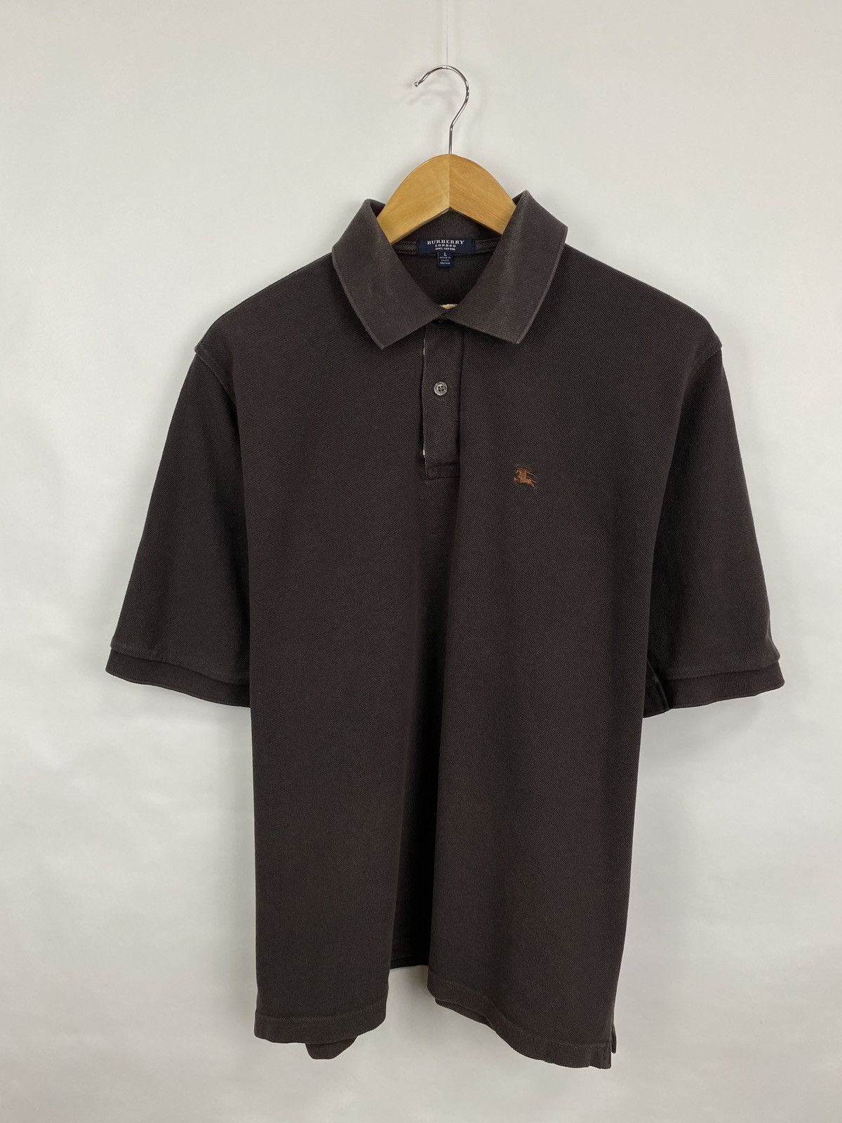 Burberry 🇬🇧 Vintage 90s Burberry London Polo T-Shirt Retro Rare Hype Size US L / EU 52-54 / 3 - 3 Thumbnail