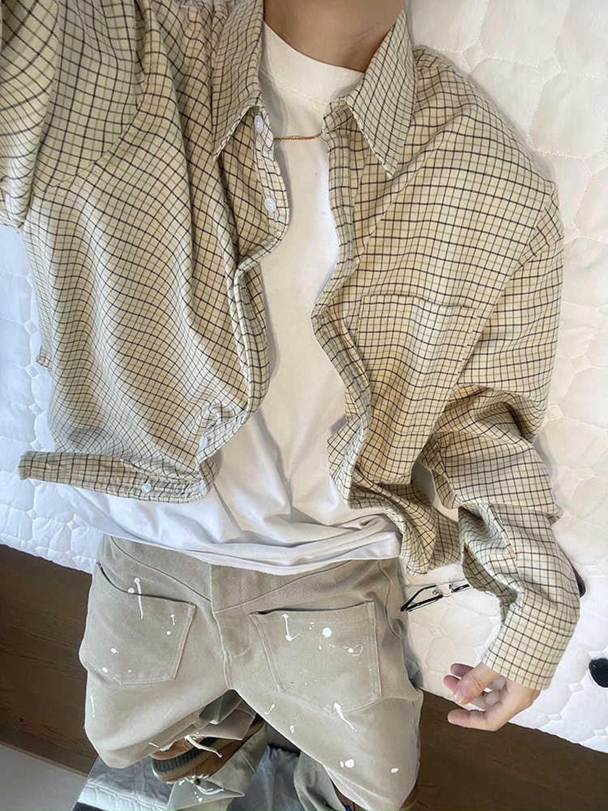 Vintage Oversized Plaid Long Sleeve Loose Shirt Size US M / EU 48-50 / 2 - 4 Thumbnail