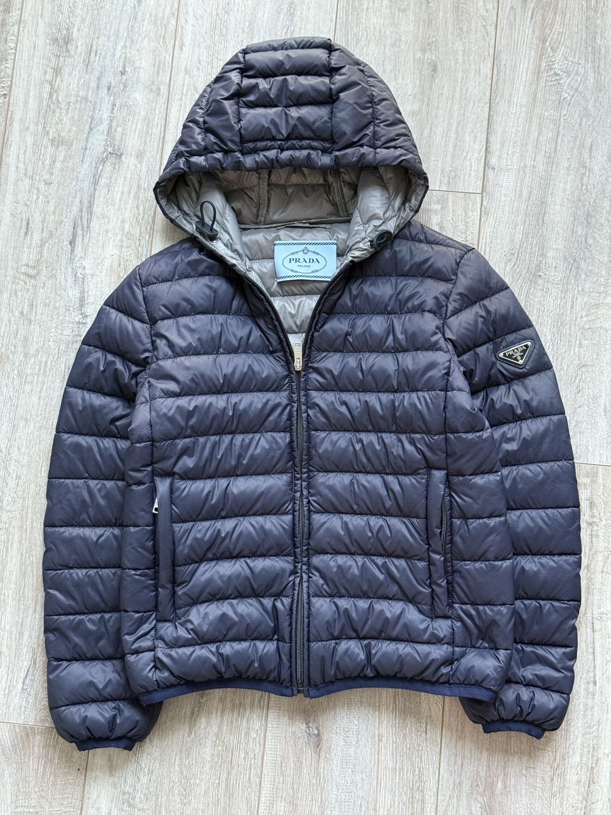 Prada Prada Nylon Hooded Blue Down Badge Triangle Logo Jacket Size XS / US 0-2 / IT 36-38 - 6 Thumbnail