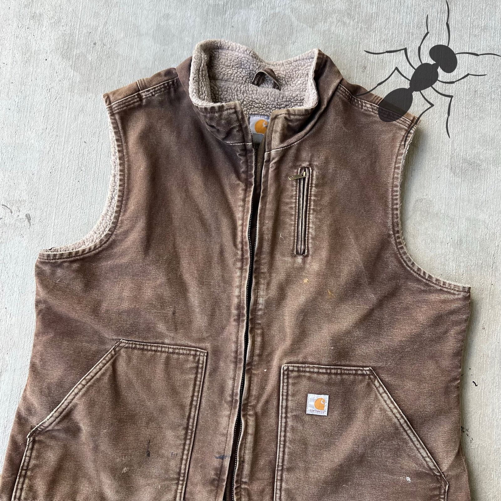 Carhartt × Vintage Carhartt WOMENS brown sherpa work wear vest Size US XL / EU 56 / 4 - 2 Thumbnail