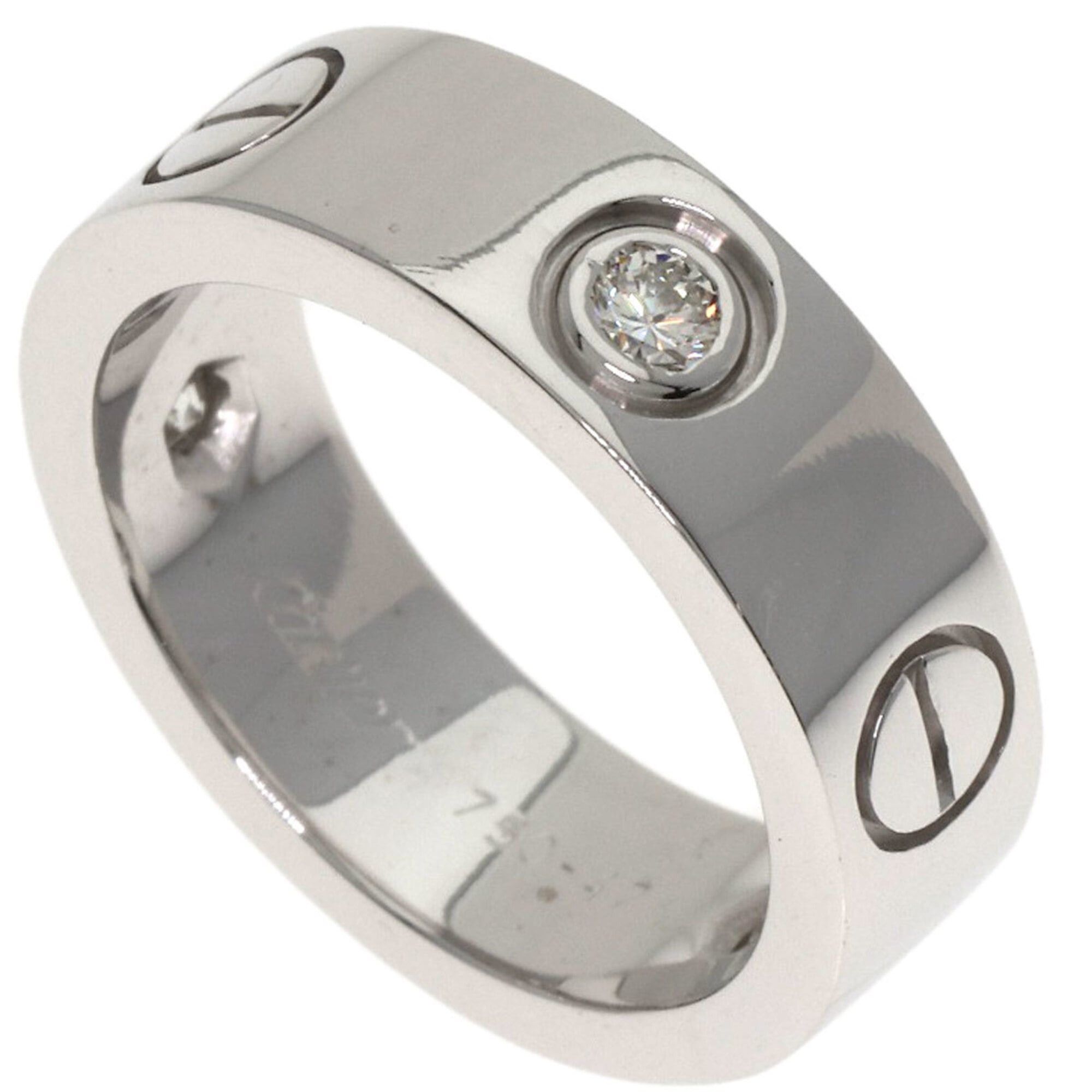 Cartier Cartier Love Ring, 3 Diamonds, Size 47, 18K White Gold, Women's CARTIER Size ONE SIZE - 1 Thumbnail