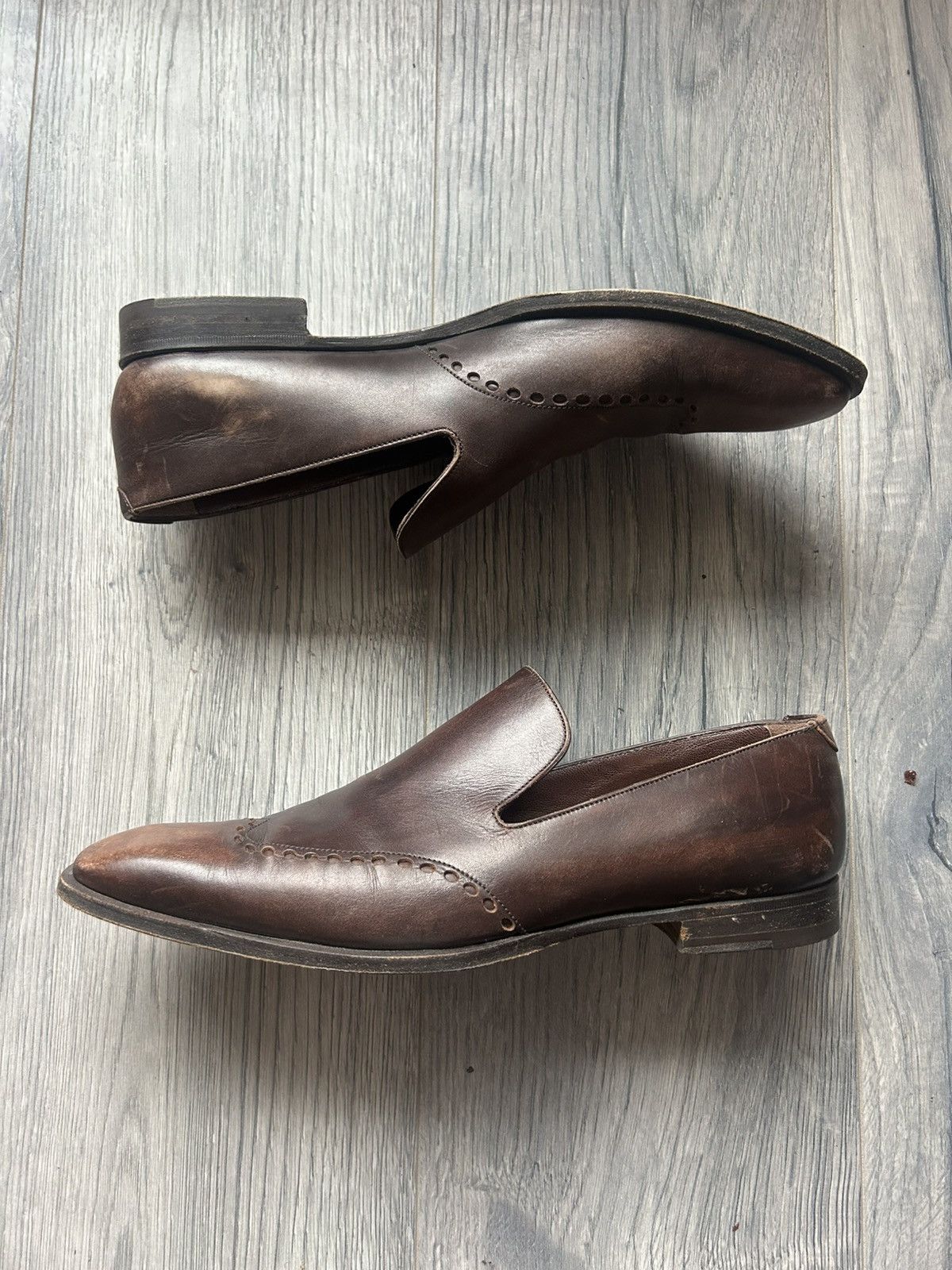 Yves Saint Laurent Brown Leather Slip-On Loafers Size US 9 / EU 42 - 2 Thumbnail