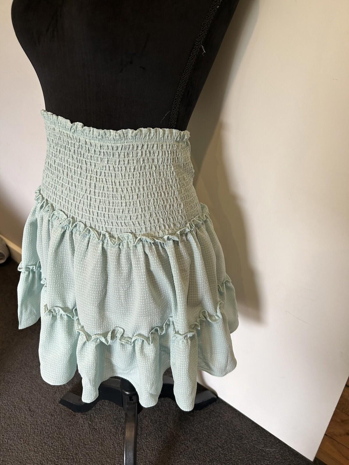 Designer Minx & Moss Skirt Checkered Ruffle NEW - Size 10 (003) Size 28" / US 6 / IT 42 - 5 Thumbnail