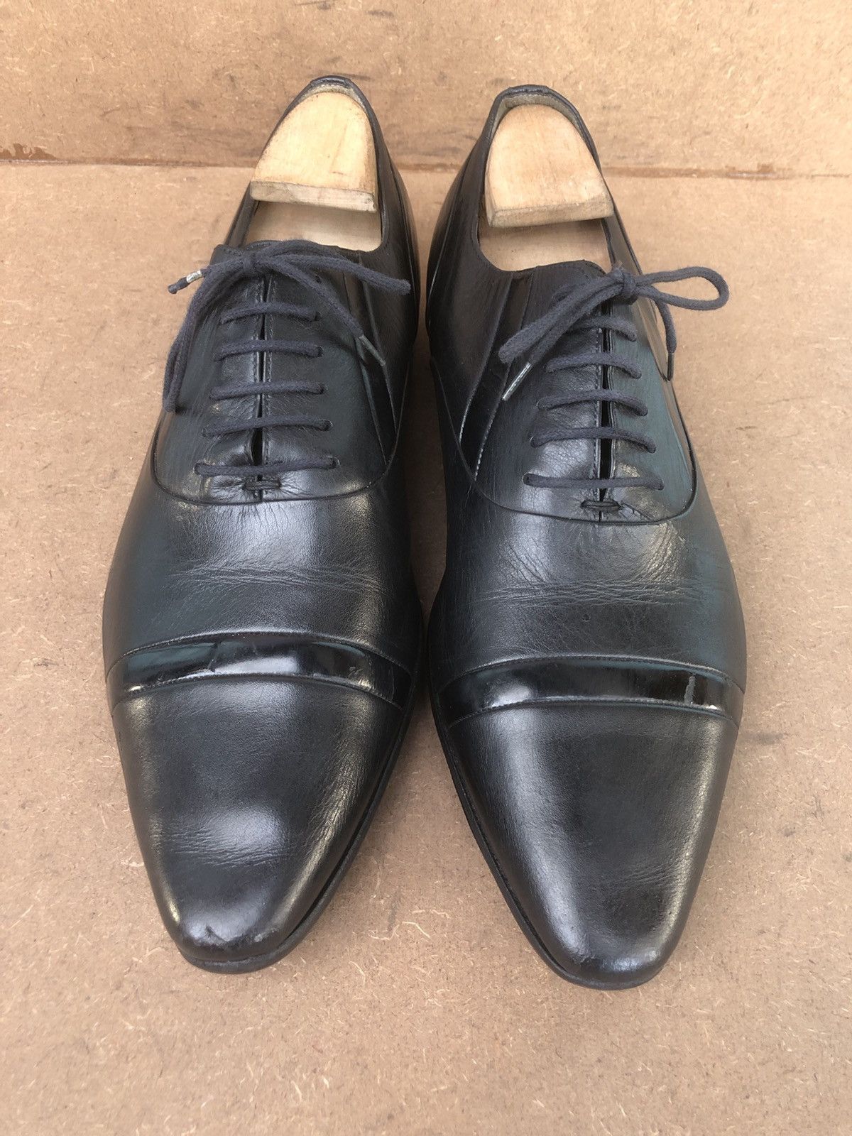 Gucci Gucci Black Calfskin Leather Men’s Dress shoes Size 42EJ Size US 8 / EU 41 - 2 Thumbnail