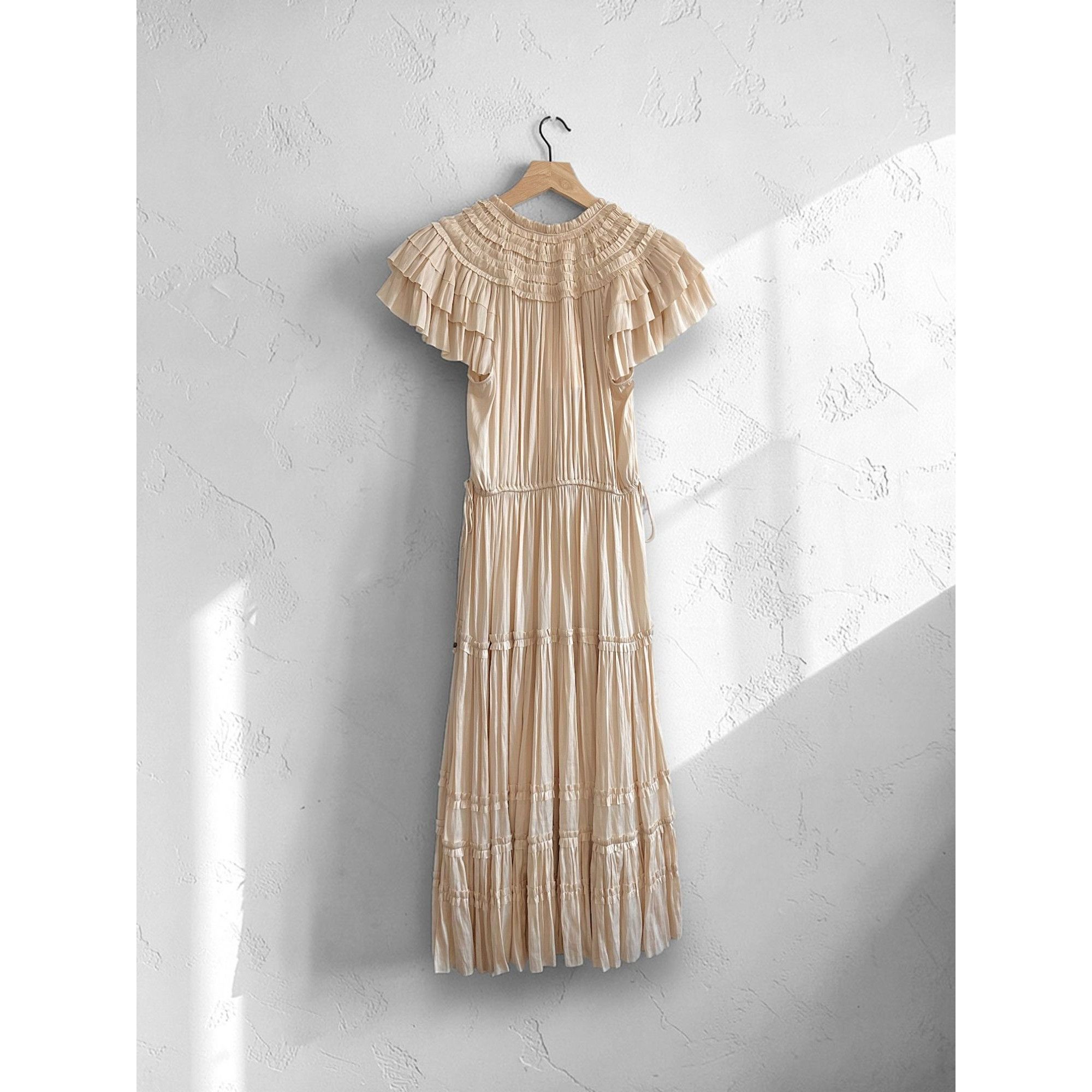 Ulla Johnson Ulla Johnson Isadora Plisse Midi Dress Dawn Cream Size 2 NWT Size XS / US 0-2 / IT 36-38 - 2 Thumbnail