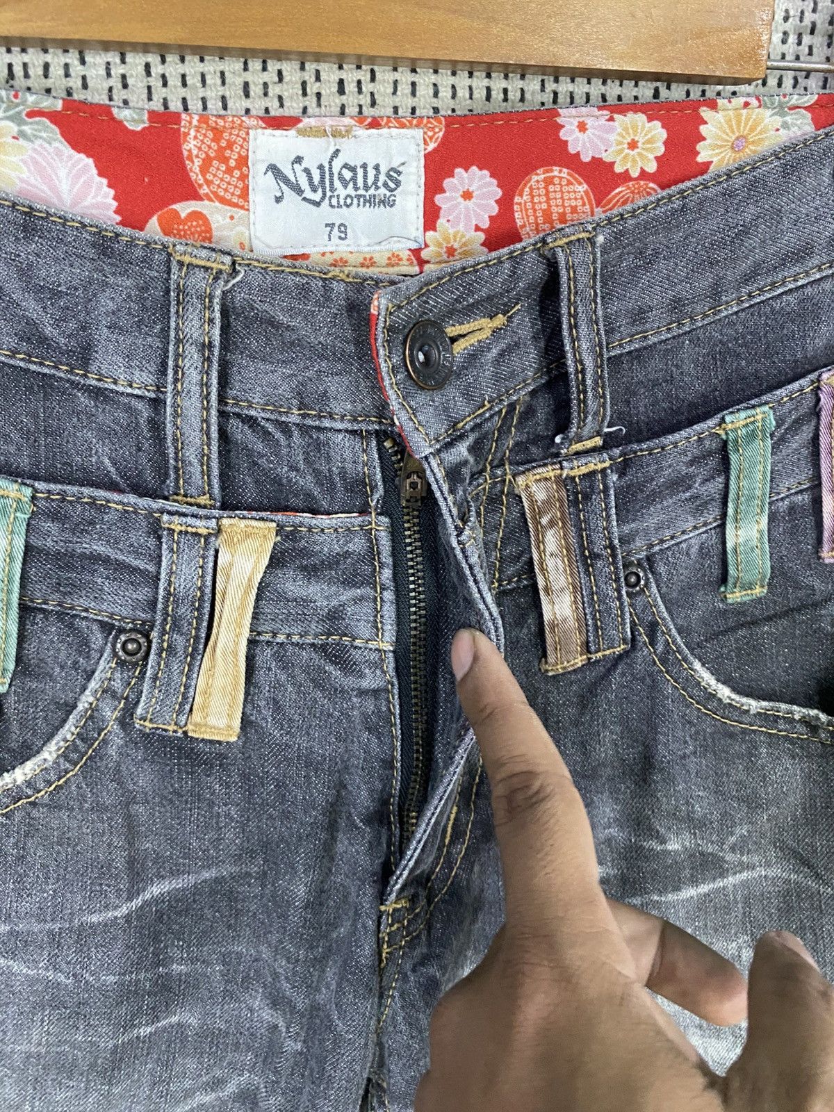 Japanese Brand Japanase brand nylaus clothing double waist flared denim Size US 31 - 9 Thumbnail