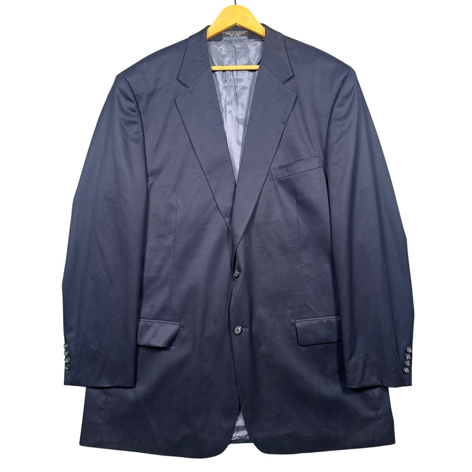 Paul Fredrick Paul Fredrick Suit Mens 48 XL Navy Blue 2-Button Size 48L - 2 Thumbnail