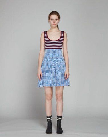 Marni o1w1db10125 Dress in Blue & Coffee Size XL / US 12-14 / IT 48-50 - 1 Thumbnail