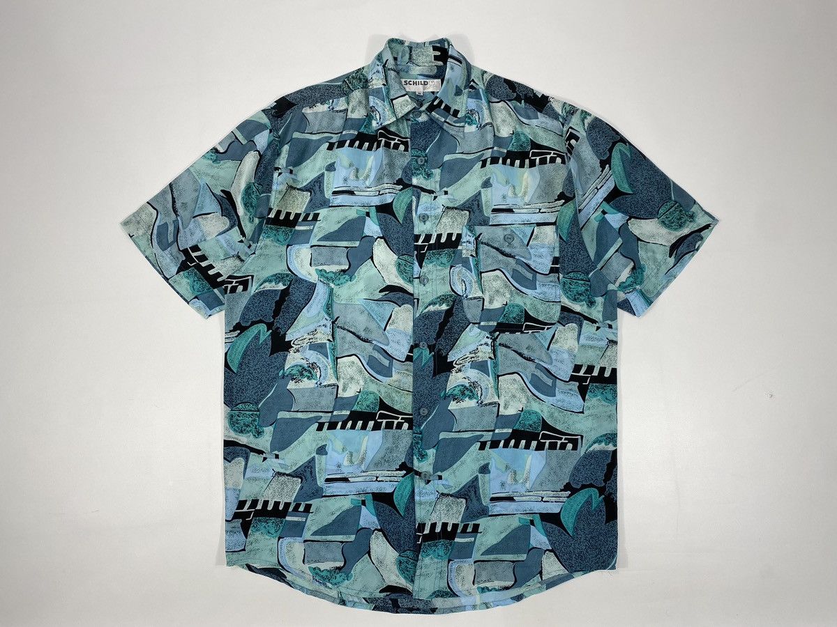 Vintage Vintage 90s Silk Crazy Abstract Hawaiian Festival Shirt Size US L / EU 52-54 / 3 - 9 Thumbnail