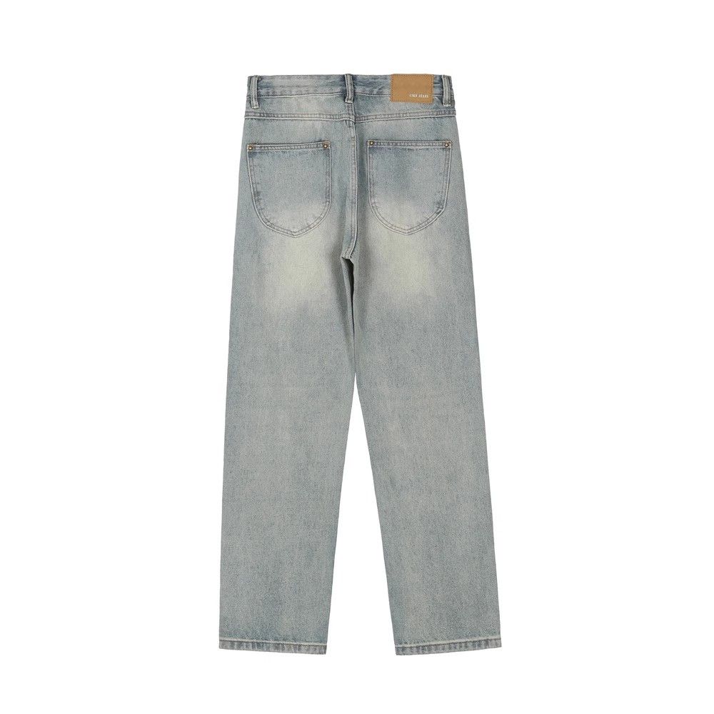 Japanese Brand × Jean Light blue washed distressed trendy loose straight jeans Size US 32 / EU 48 - 2 Thumbnail