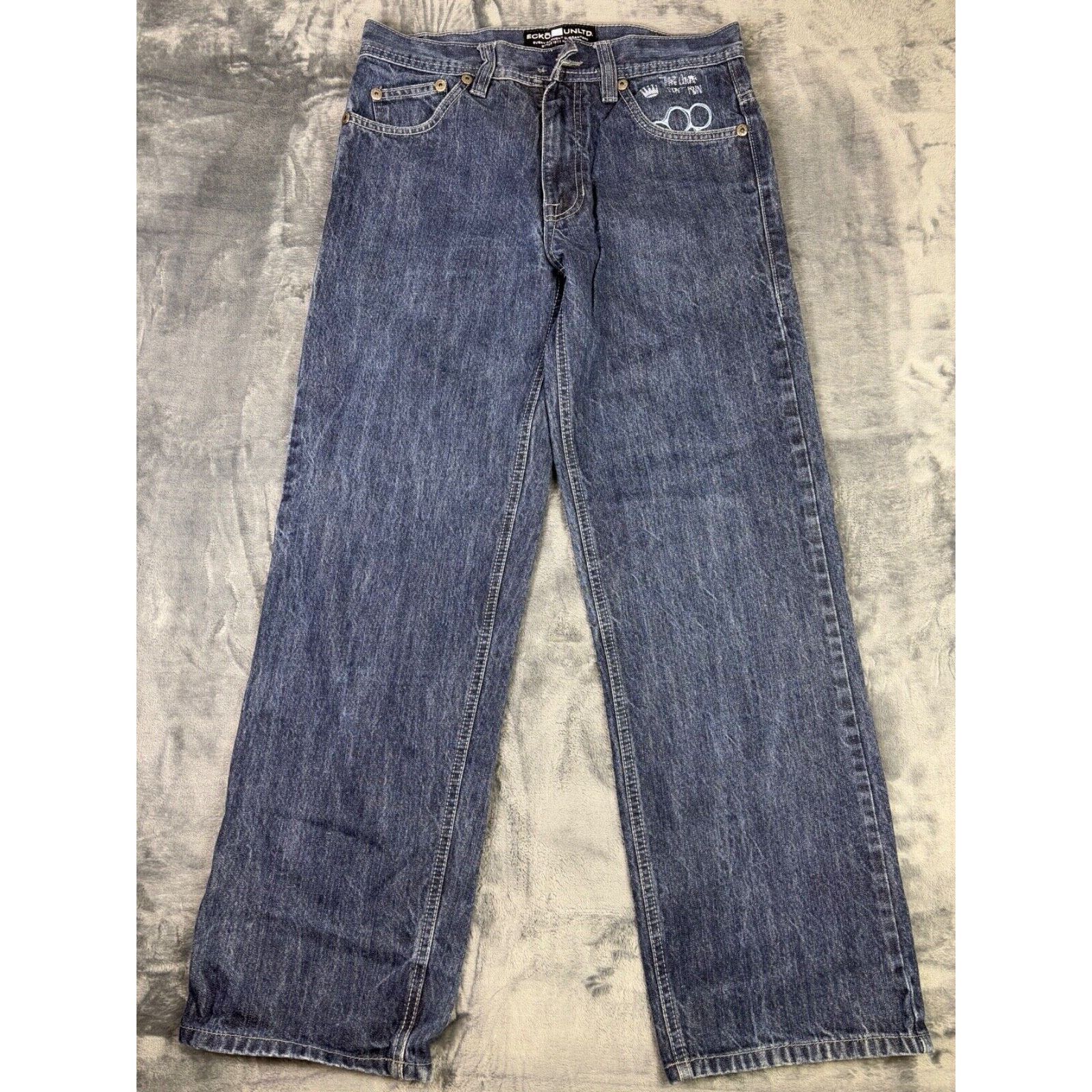 Ecko Unltd. VTG Ecko Unltd Rhino Brand Baggy Jeans 30x30 Embroidered Size US 30 / EU 46 - 7 Thumbnail