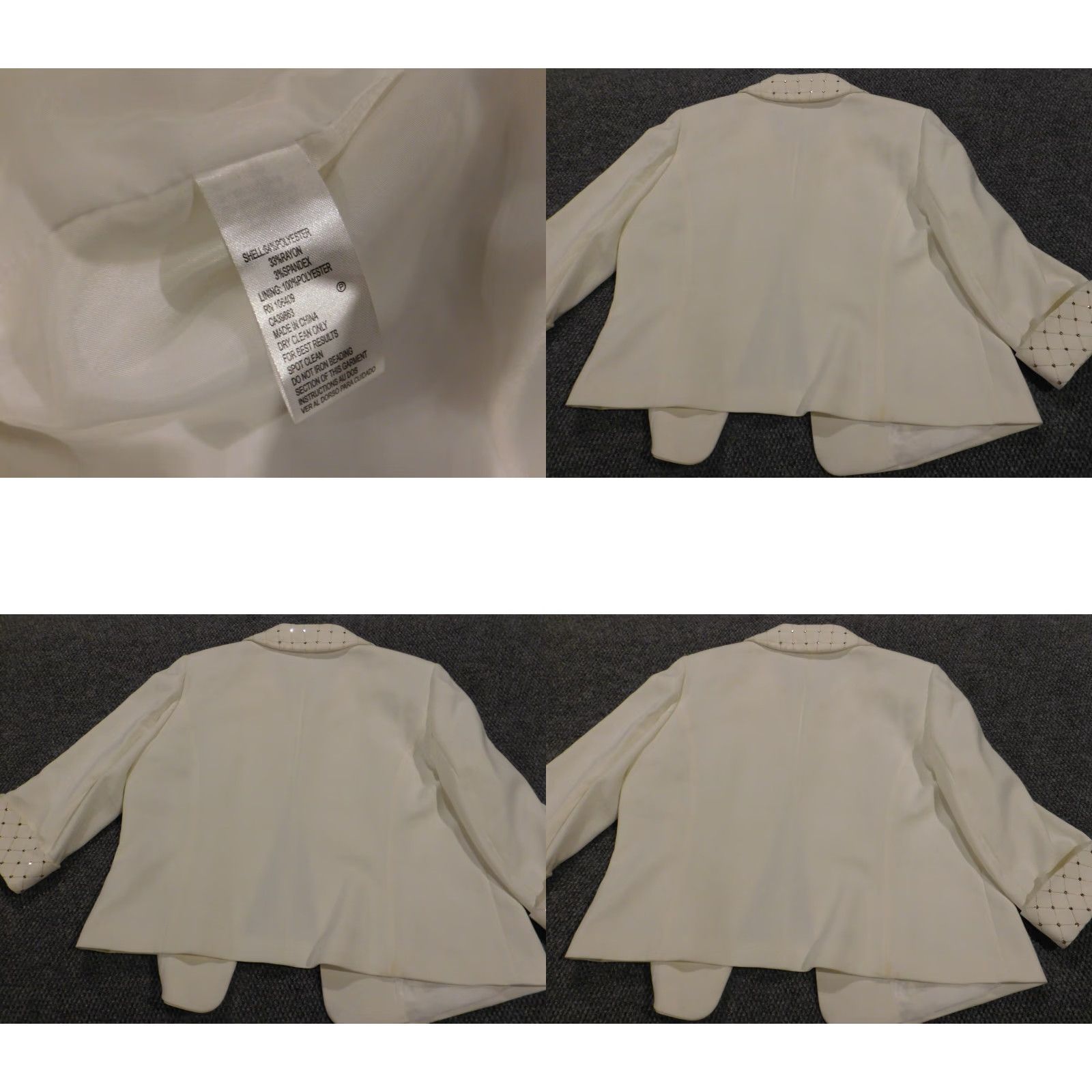 Vintage Tahari Jacket Womens 18W Plus White Open Chest Trench Coat Shirt? Size XXL / US 16-18 / IT 52-54 - 8 Thumbnail