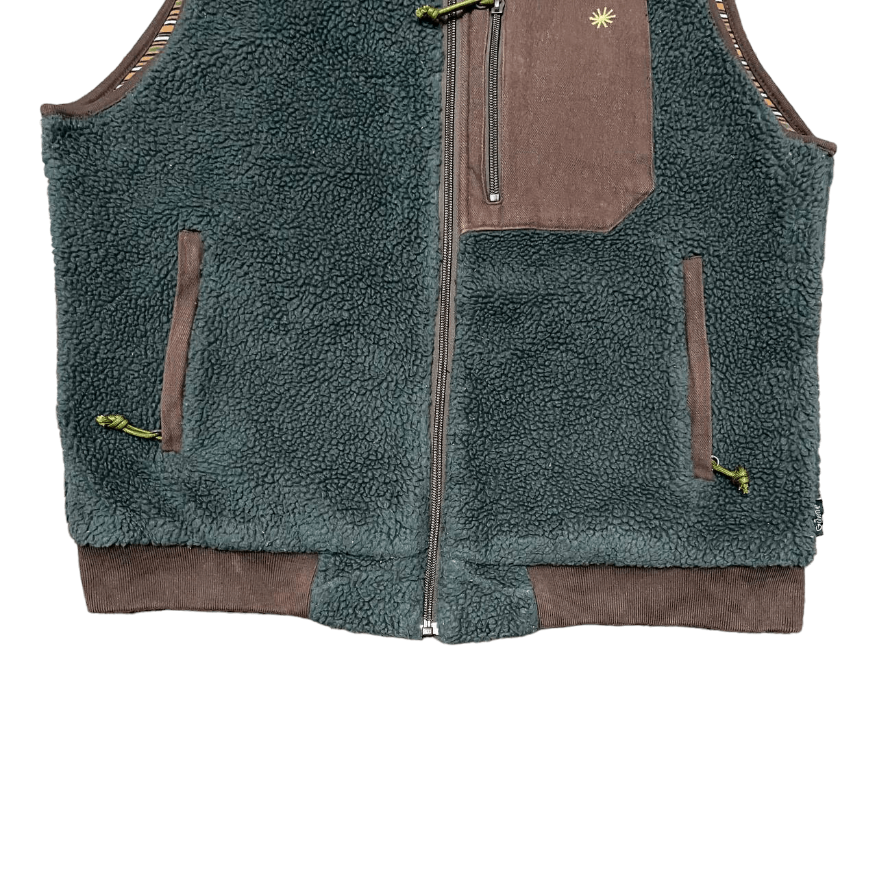 go slow caravan Vintage Gohemp Gowest Yellow Division Fleece Deep Pile Vest Size US L / EU 52-54 / 3 - 3 Thumbnail