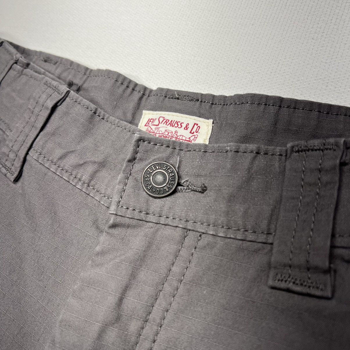 Levi's Levis Cargo Pants Grey Ripstop Straight Tactical Y2K Size US 29 - 7 Thumbnail