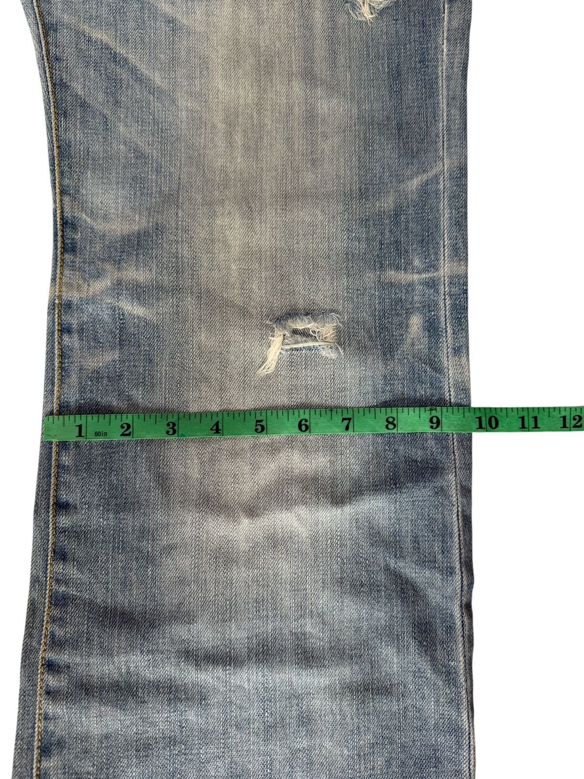 Japanese Purple & Yellow Distressed Denim Jeans