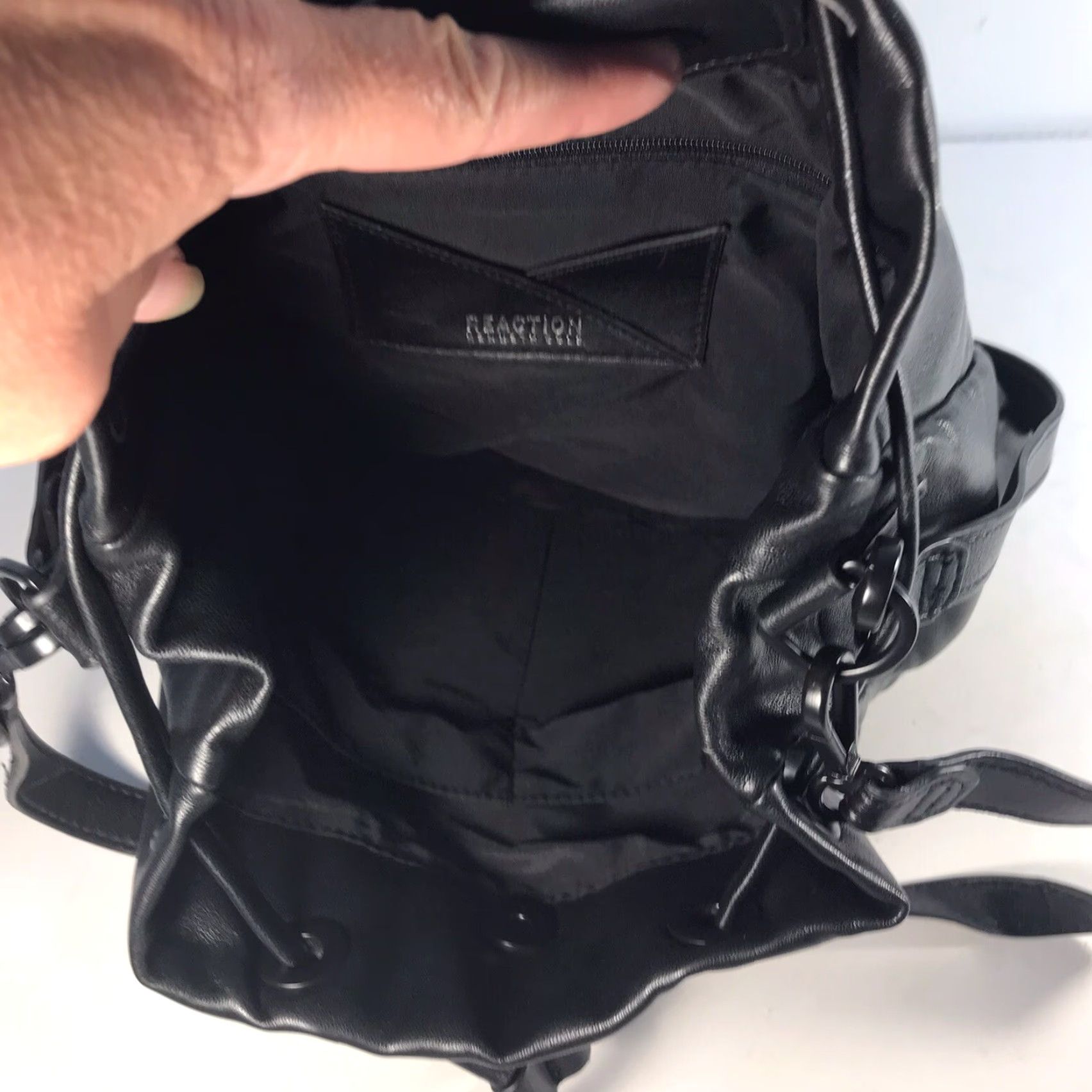 Kenneth Cole Kenneth Cole Reaction Black Tote Backpack Bag Women Large Casual Travel Vegan Friendly Size ONE SIZE - 7 Thumbnail