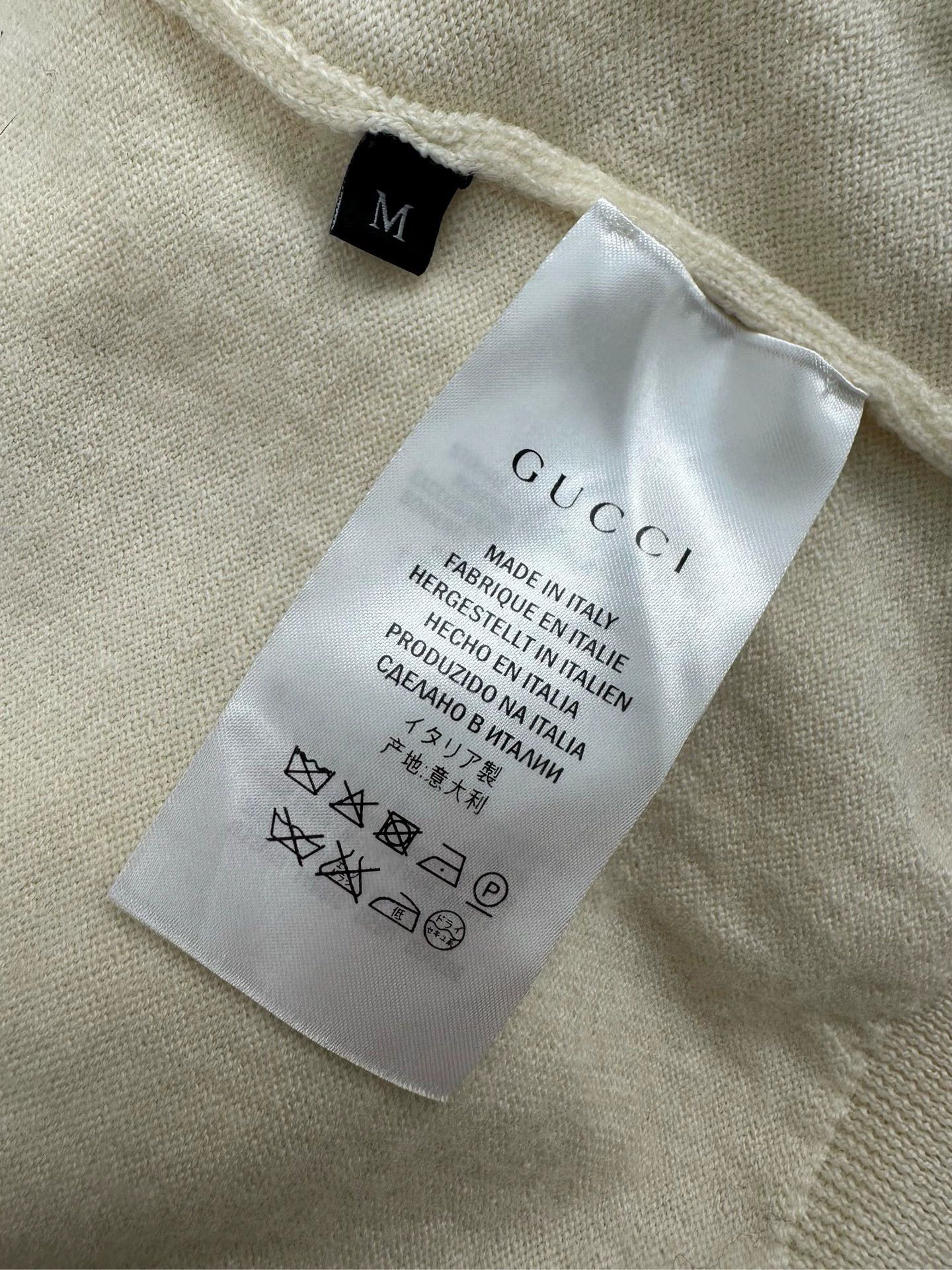 Gucci GUCCI women's V-neck long-sleeve striped ivory knit sweater Size M / US 6-8 / IT 42-44 - 9 Thumbnail