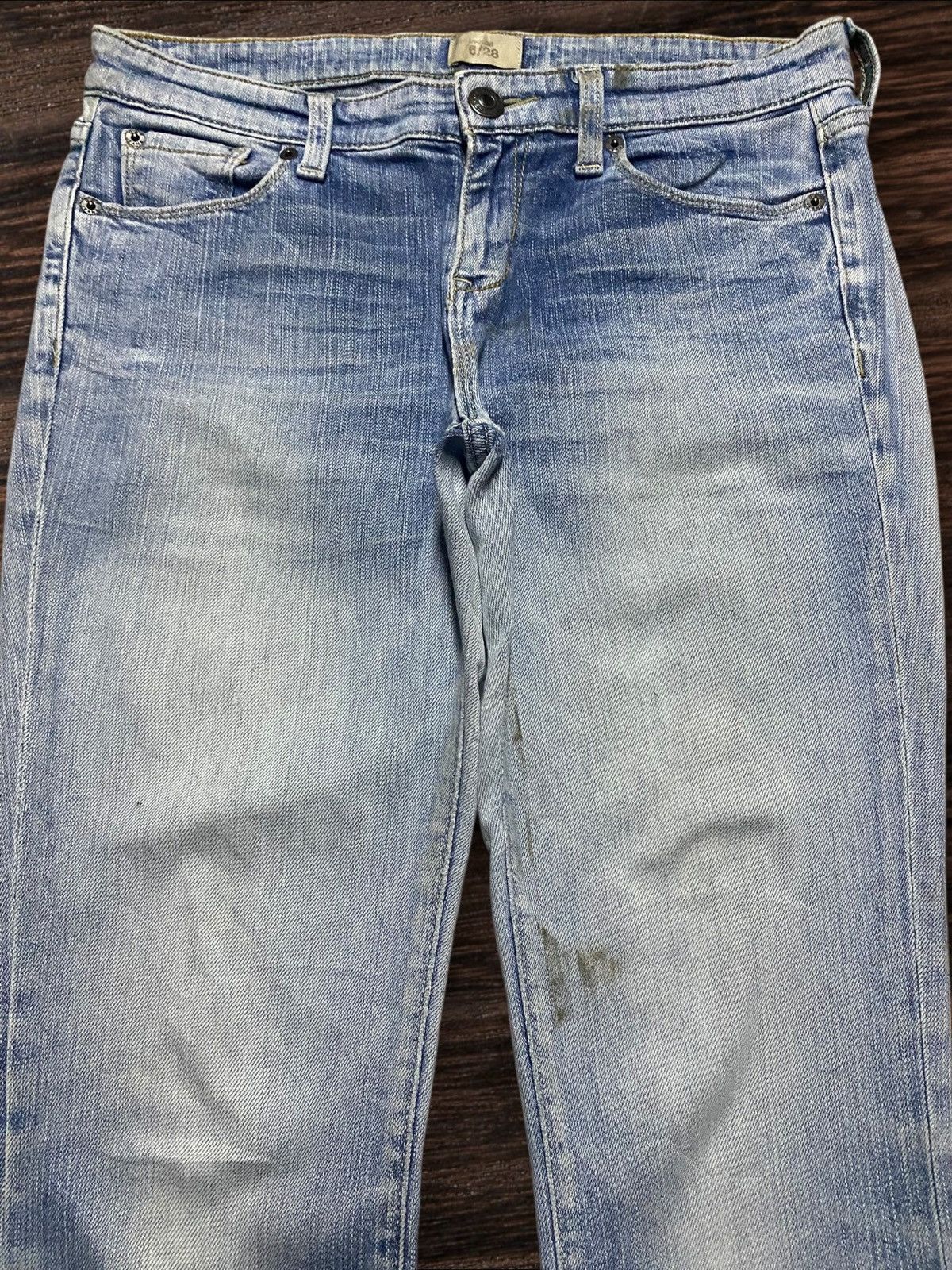 Dapper Dan × Gap Vintage Gap DenimFaded Wash Distressed Slim Bootcut Jeans Size US 30 / EU 46 - 3 Thumbnail