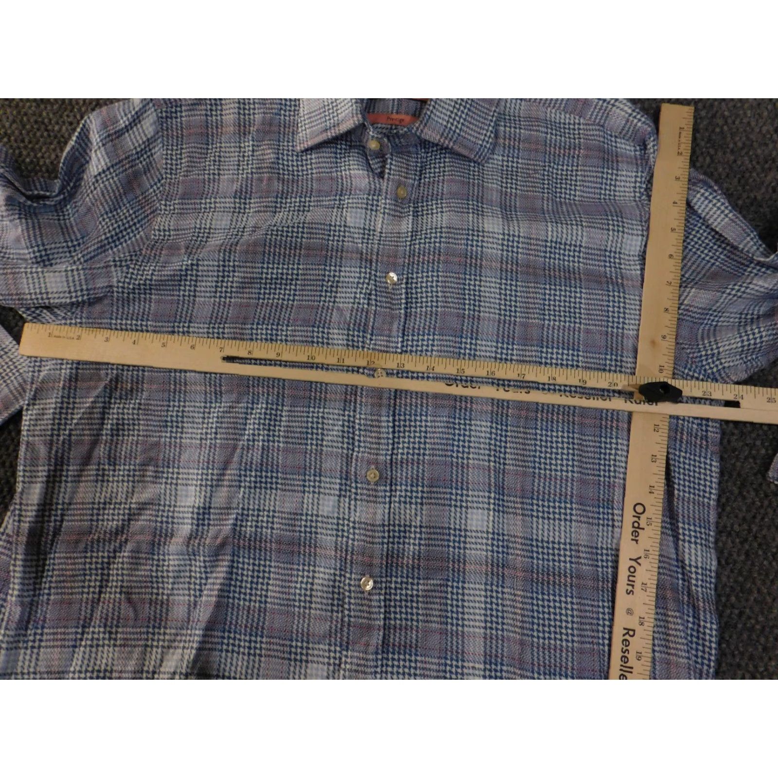 Pinko Thomas Pink dress shirt Mens 16.5 Blue plaid Prestige business casual Shirt Mens Blue Plaid 16.5 Button-Down French Cuff Knit Cotton Size US XL / EU 56 / 4 - 4 Thumbnail