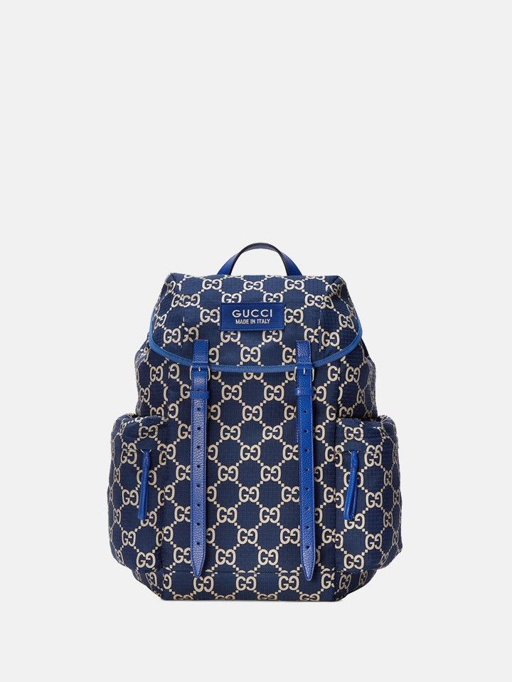Gucci GUCCI Large GG Ripstop Backpack Blue Size ONE SIZE - 1 Thumbnail