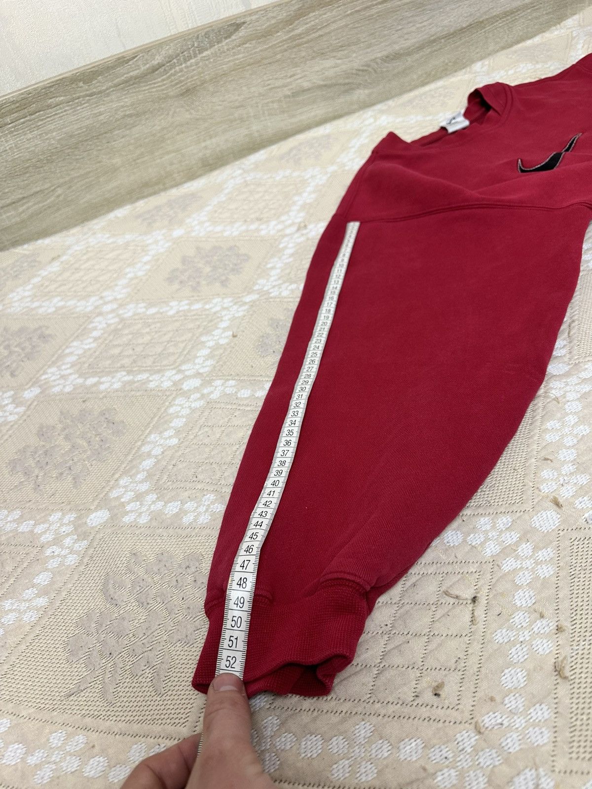 Nike 🔥 90s Big Logo Swoosh Nike Burgundy Sweatshirt Pullover 00s Size US S / EU 44-46 / 1 - 13 Thumbnail